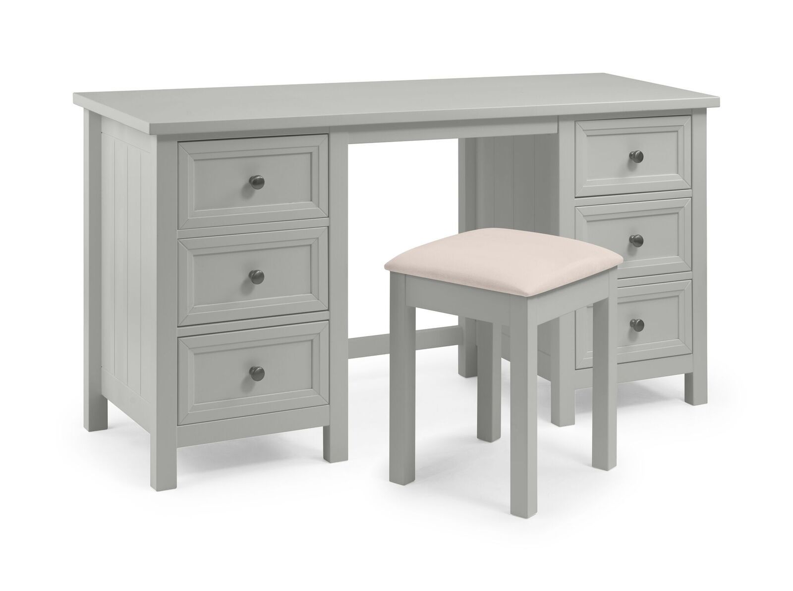 Dressing Table - MAINE 6 Drawer Dresser Grey 145cm