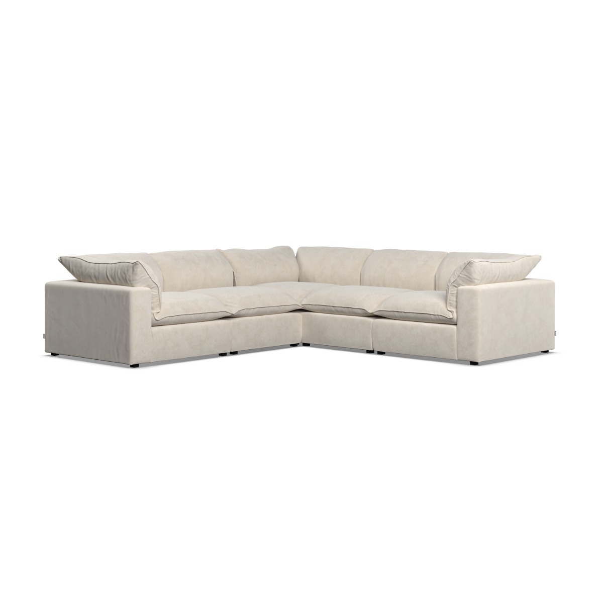 Corner Sofa - PUEBLA Fabric 4 Seater Right Hand Facing Cotton