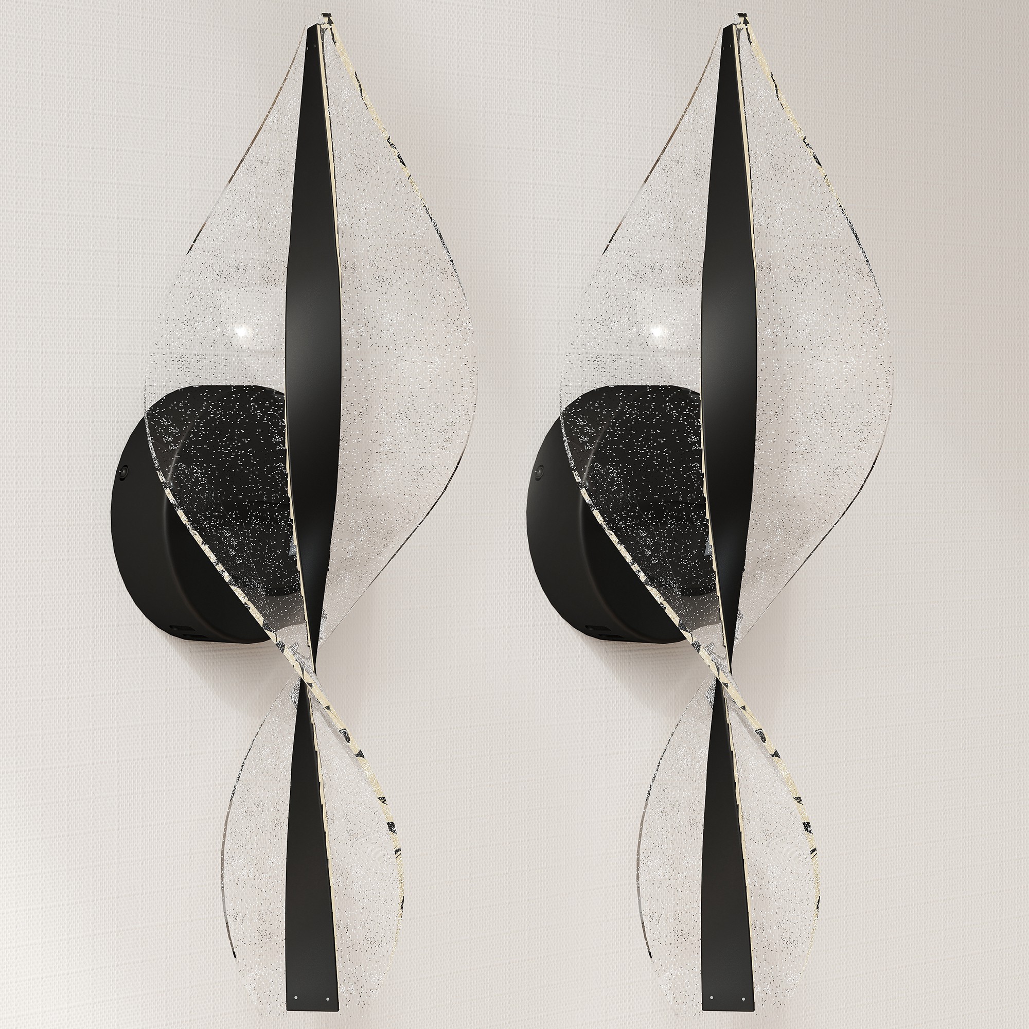 HERON Led Wall Lamp 2 Pack Modern Indoor Spiral Wall Light Black