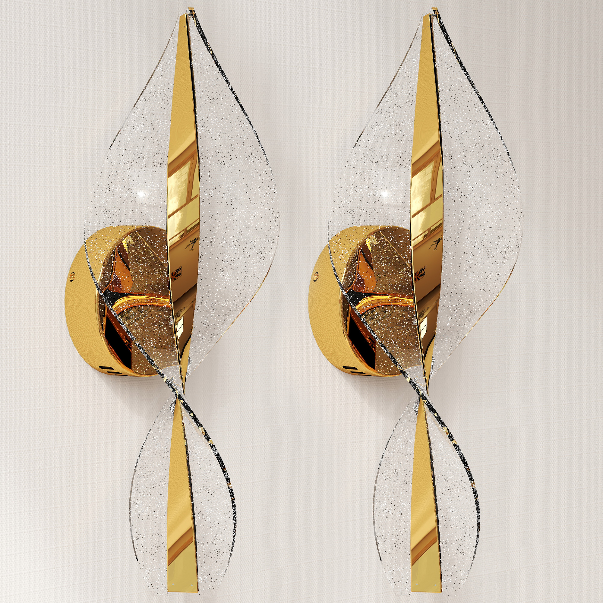 HERON Led Wall Lamp 2 Pack Modern Indoor Spiral Wall Light Gold Tone