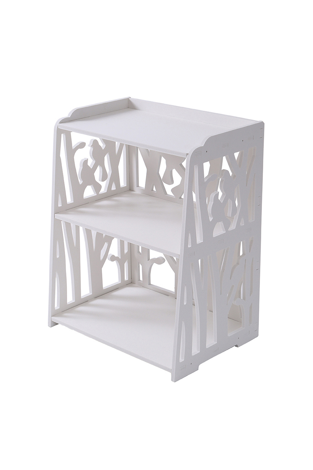 NLIKA 3 Tier Bedside Table Bedroom Storage Cabinet - White