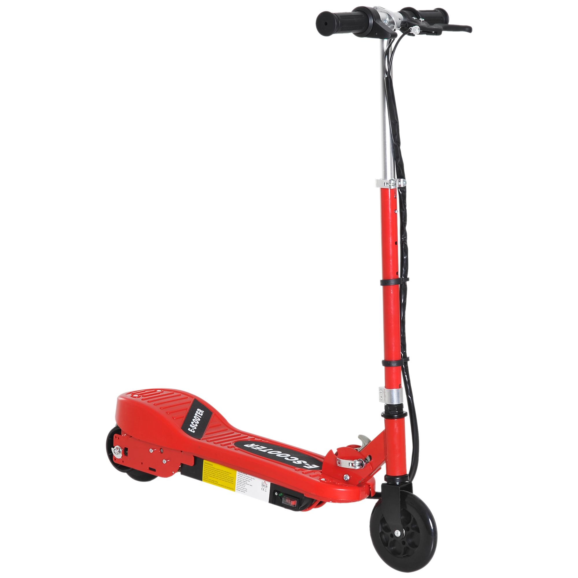 Kids Folding Electric Bike with Adjustable Seat - Red