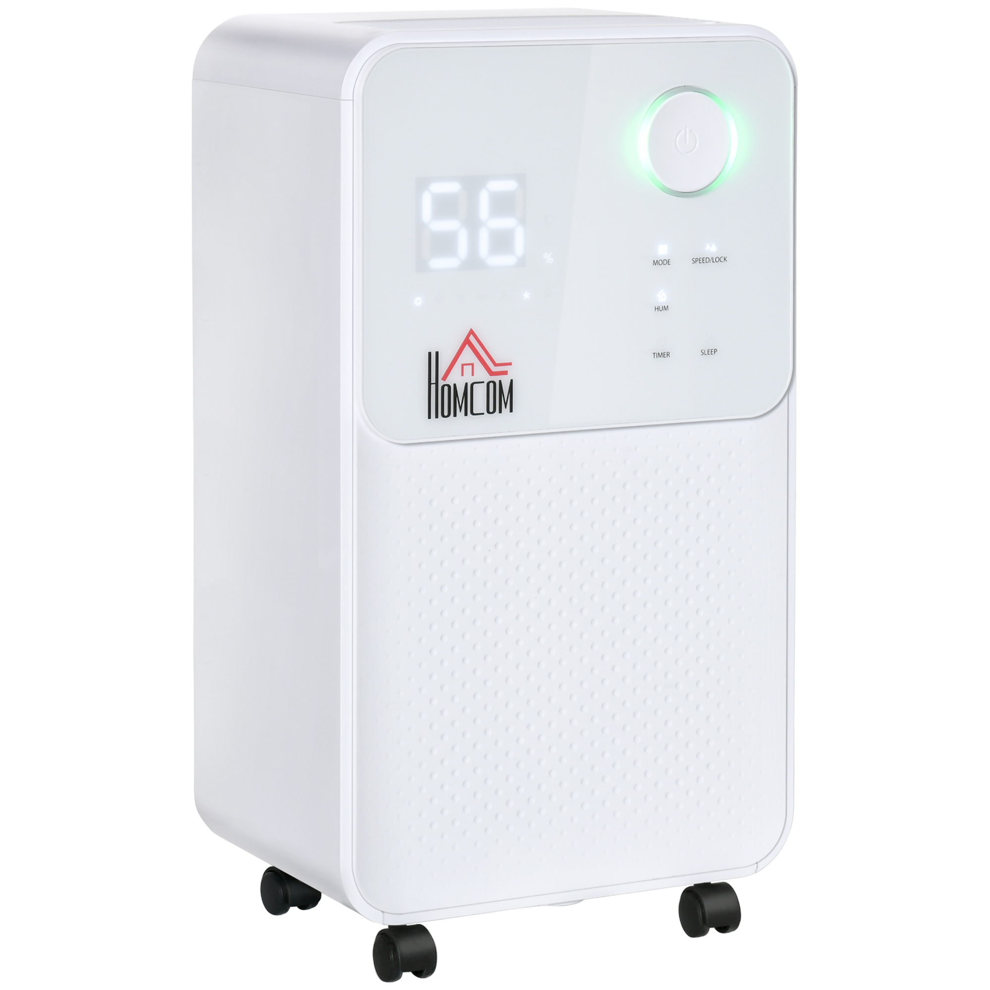 2000ML Portable Quiet Dehumidifier, Electric Moisture Air De-Humidifier with 3 Modes - White