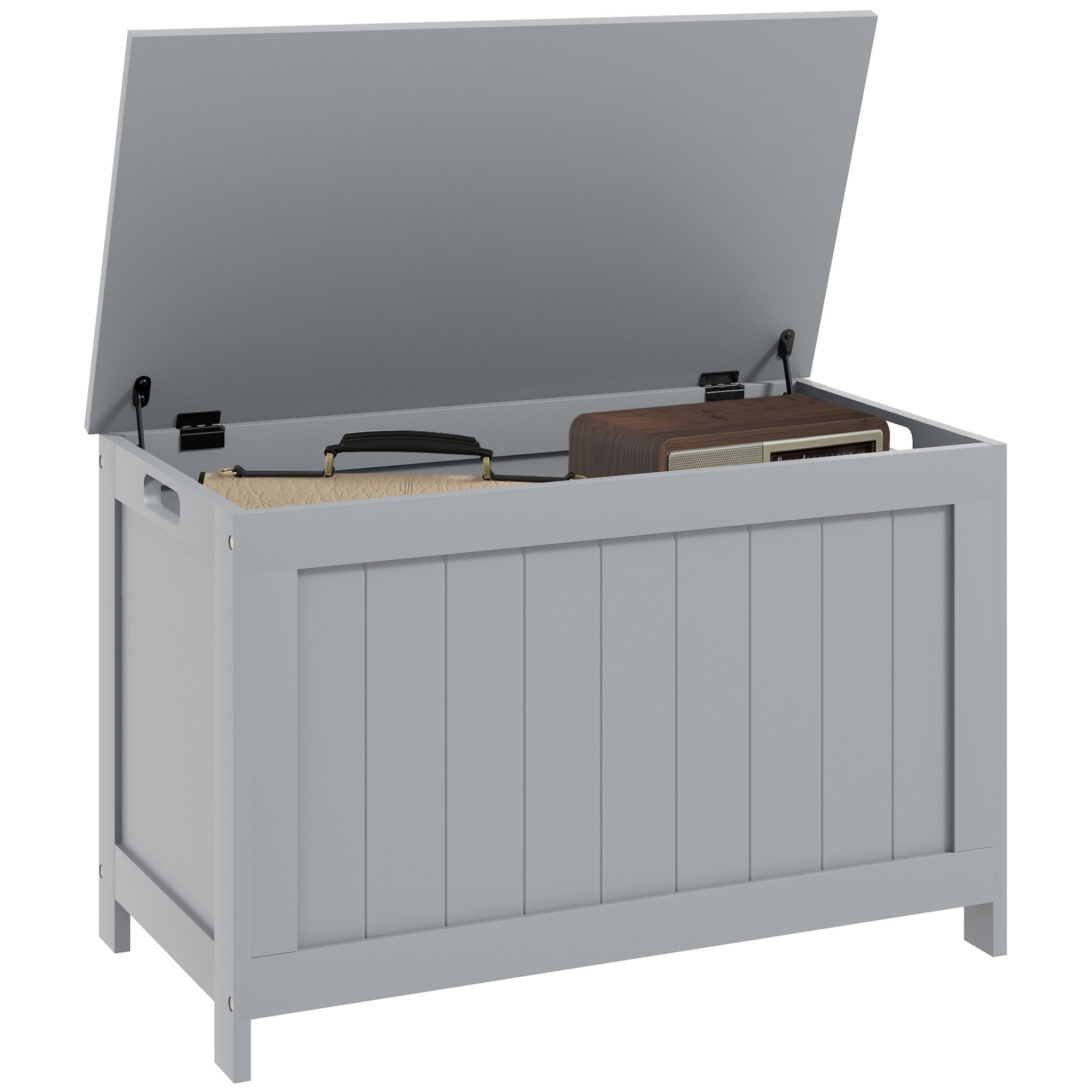 Scott Modern Storage Chest with 2 Safety Hinges - Grey