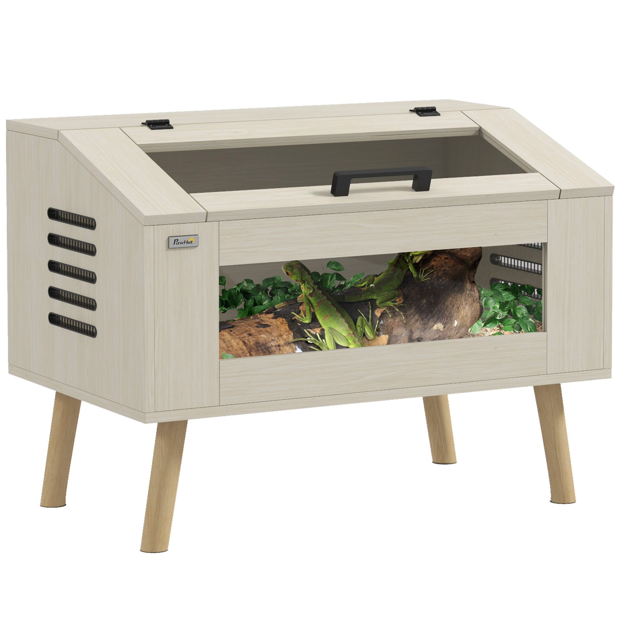 Shelley 111L Vivarium for Snakes Lizards Horned Frogs with Tempered Glass Windows - Grey