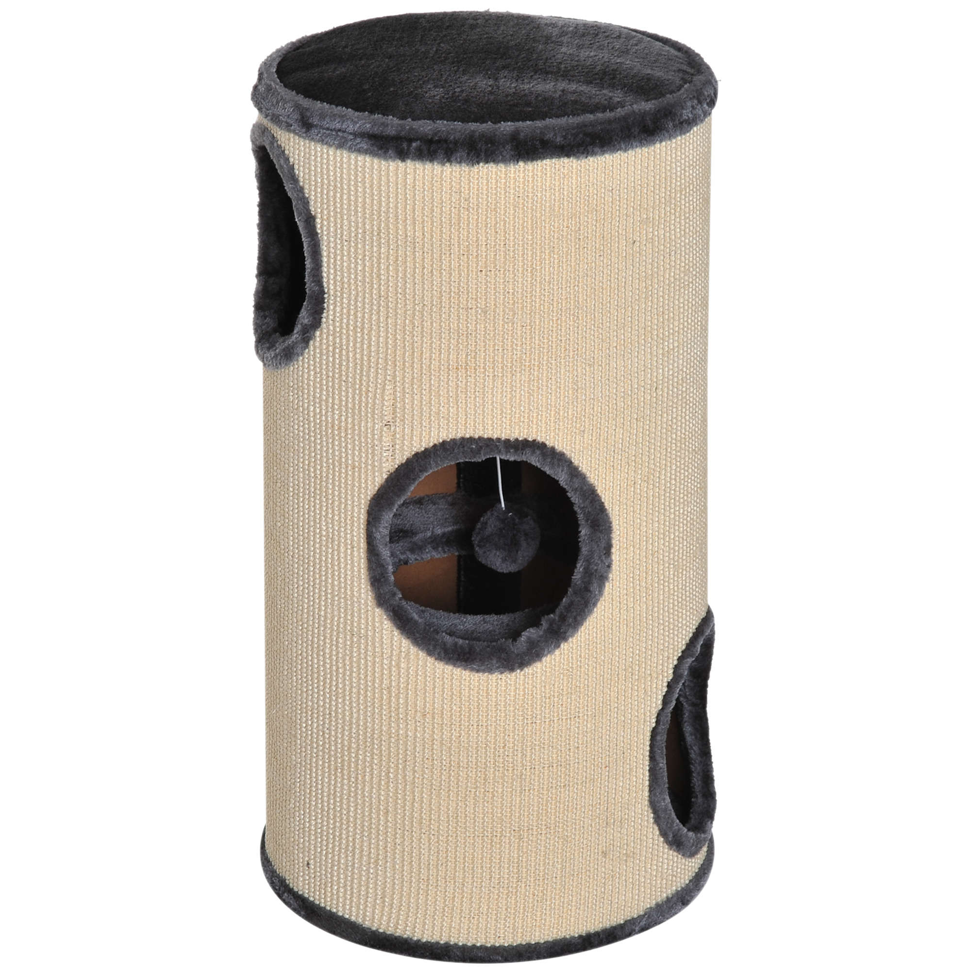 Cat Tree, Plush, 38x70H cm-Beige/Grey