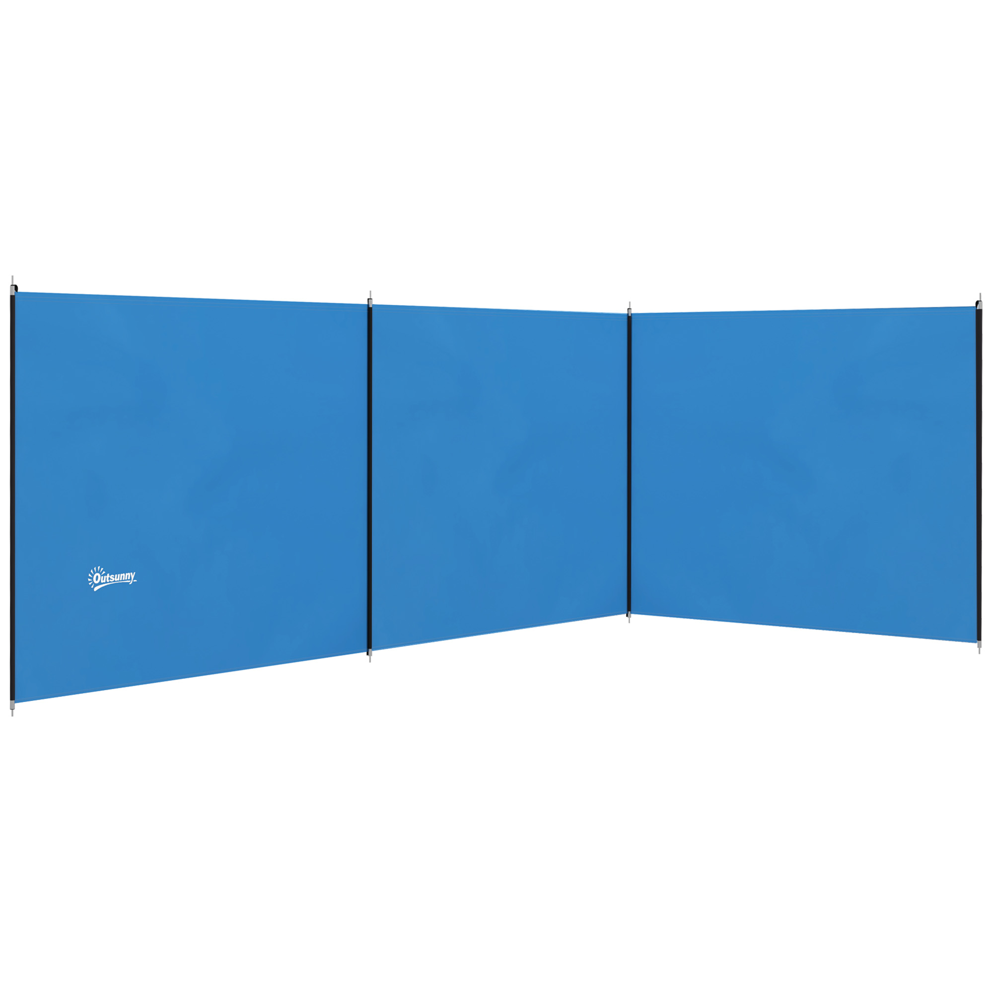 5 Pole Camping Windbreaks, Beach Wind Shield Shelter with Carry Bag and Steel Poles, Outdoor Caravan Privacy Shield, 540cm x 150cm