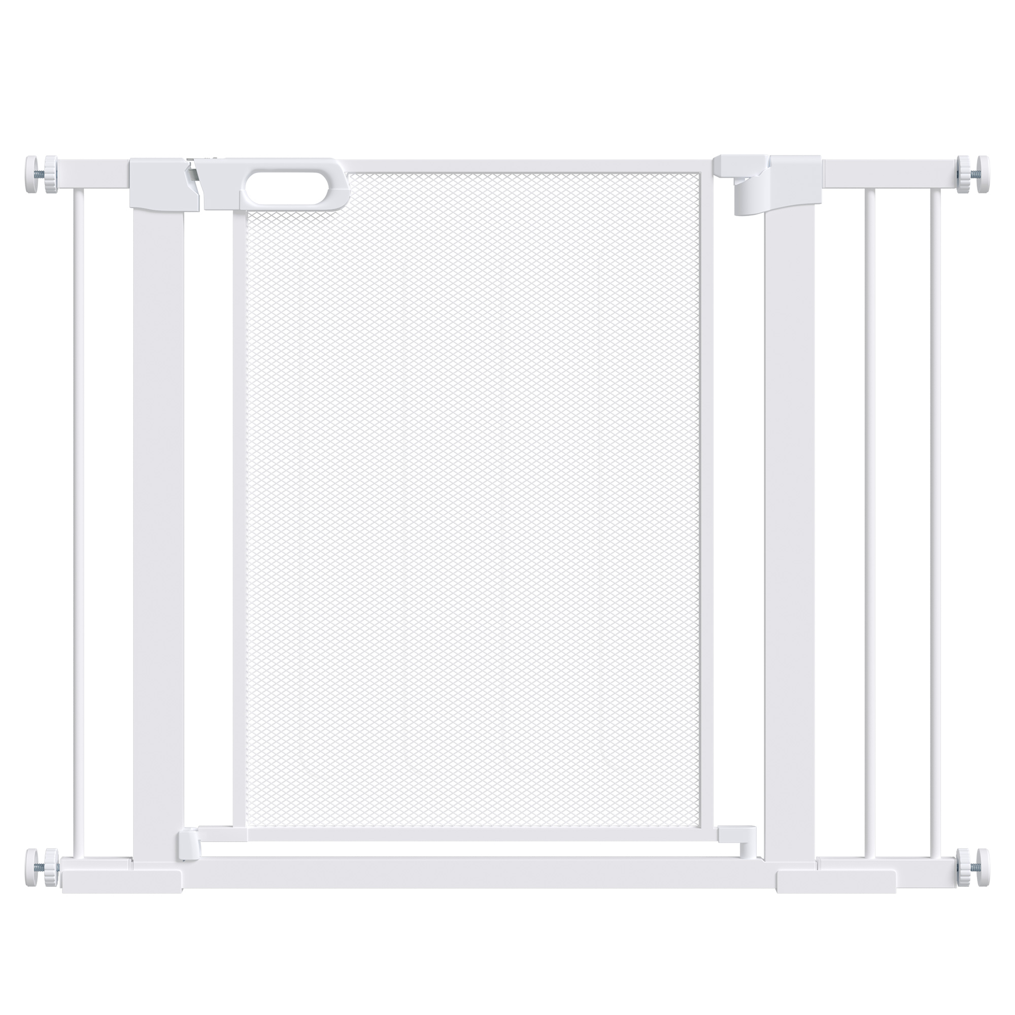 Pressure Fit Safety Gate for Doorways and Staircases, Dog Gate w/ Auto Closing Door, Pet Barrier for Hallways w/ Double Locking - White