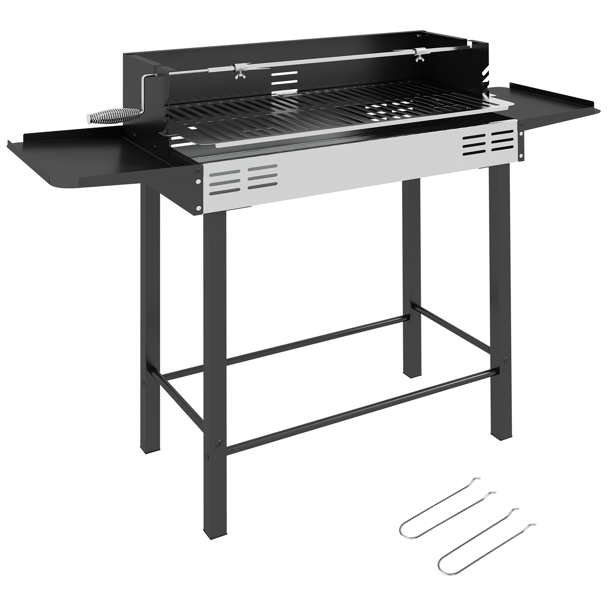 Jones BBQ Rotisserie Grill Roaster for Chicken Turkey - Black