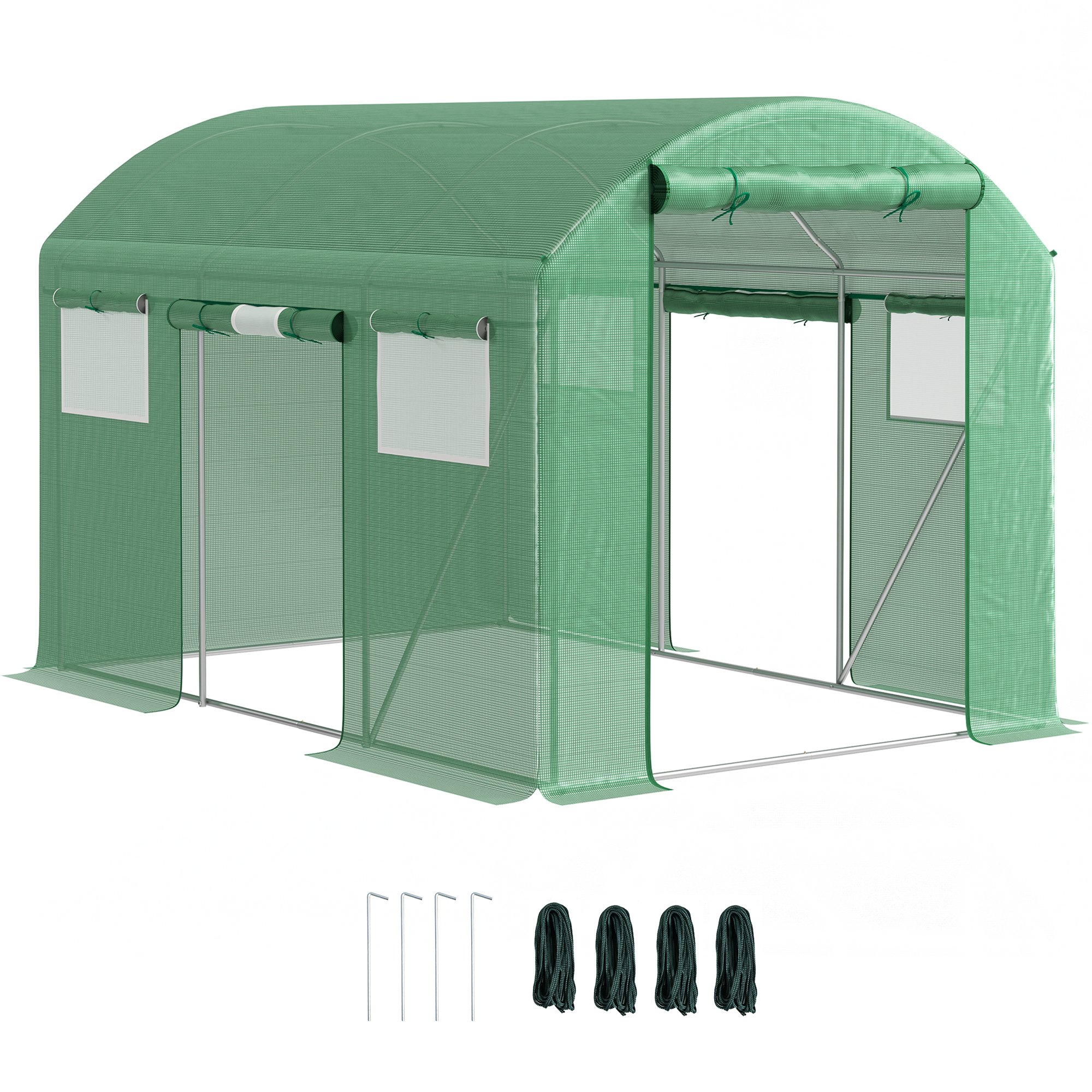 SUNVISTA 9.8 x 6.6ft Walk-In Polytunnel Greenhouse - Green