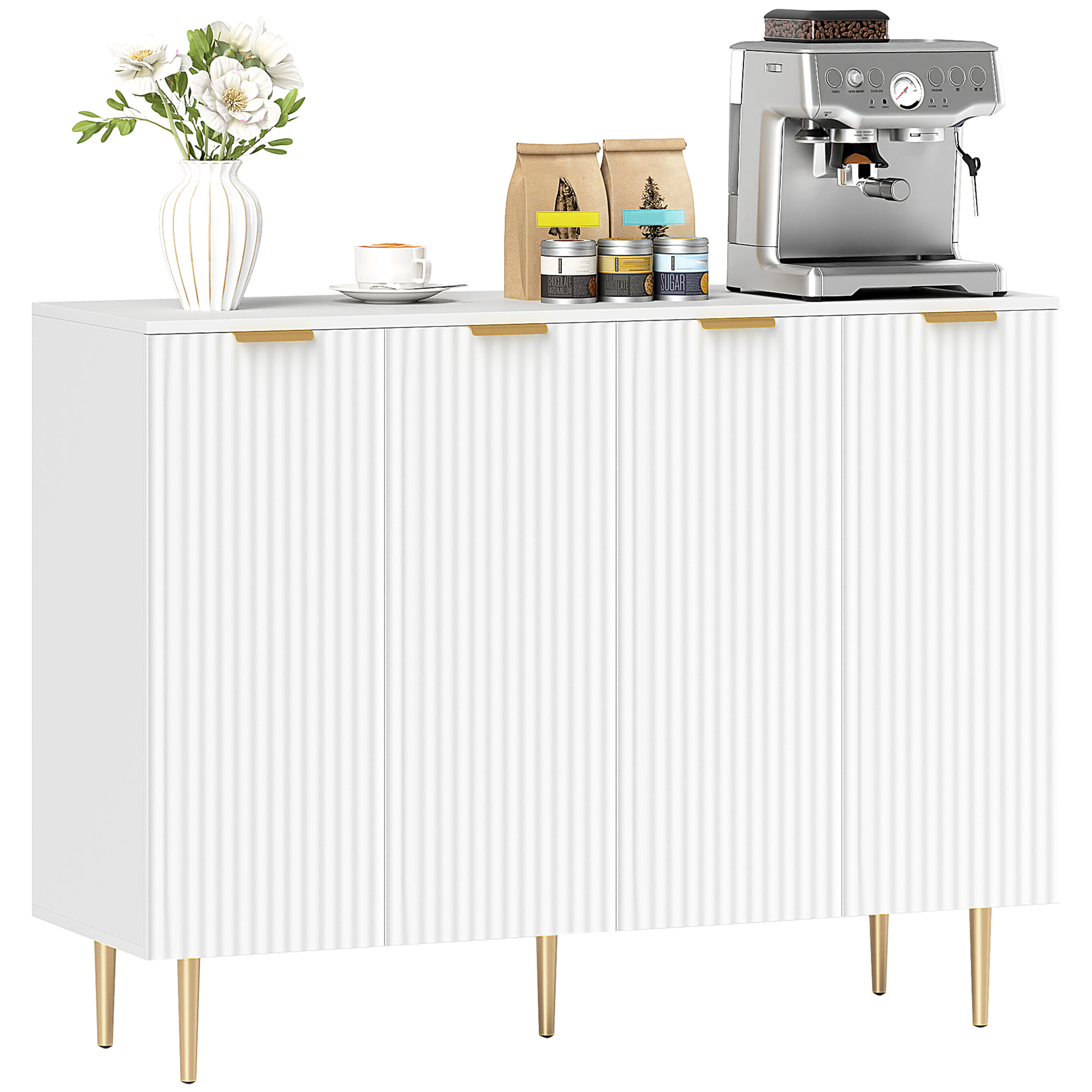 HERON Sideboard Buffet Cabinet, White