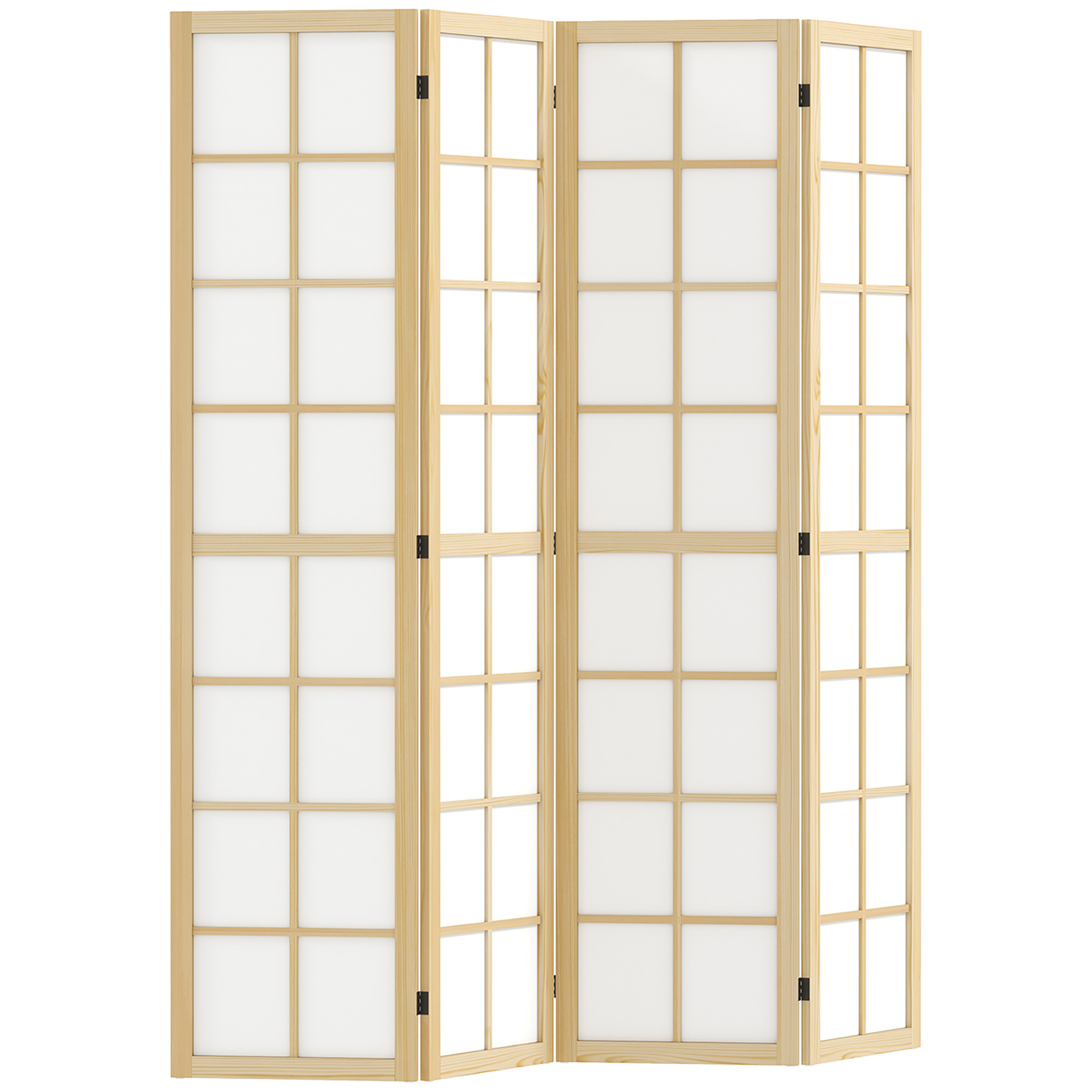 HERON 4 Panel Folding Room Divider, Freestanding Room Separator, Indoor Privacy Screen for Living Room, Bedroom, 160 x 170cm