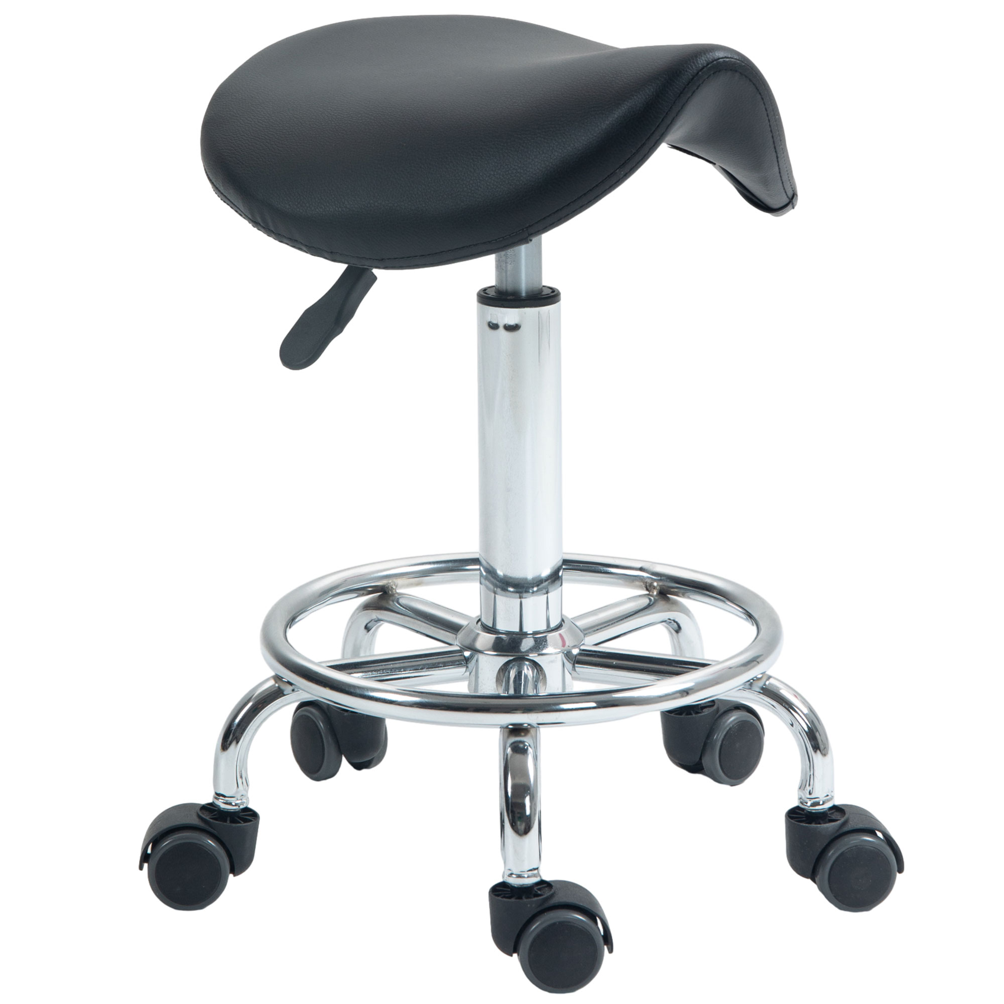 Scott Rolling Saddle Stool for Massage and Beauty - Black