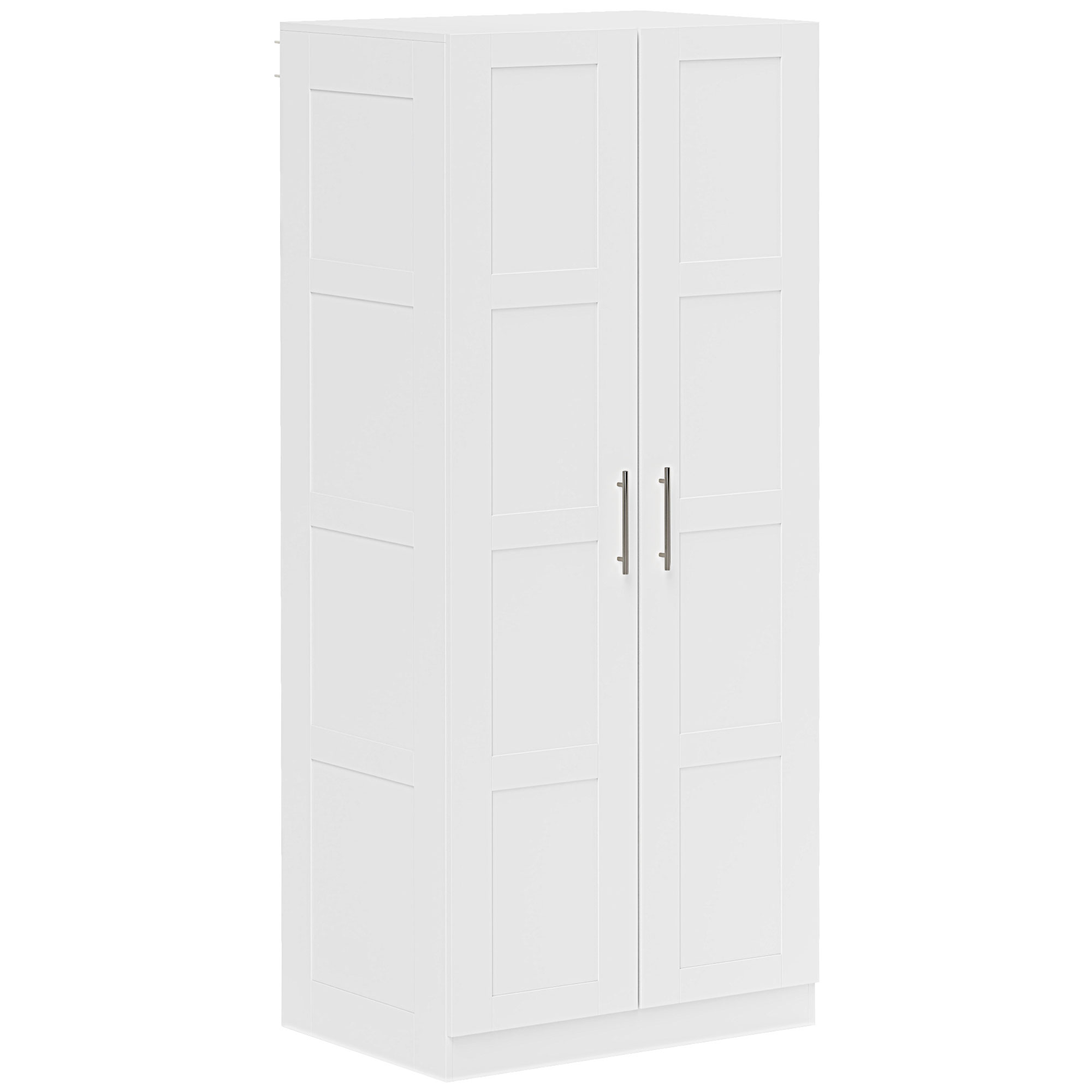 ELWAR 2 Door Wardrobe White - 80cm