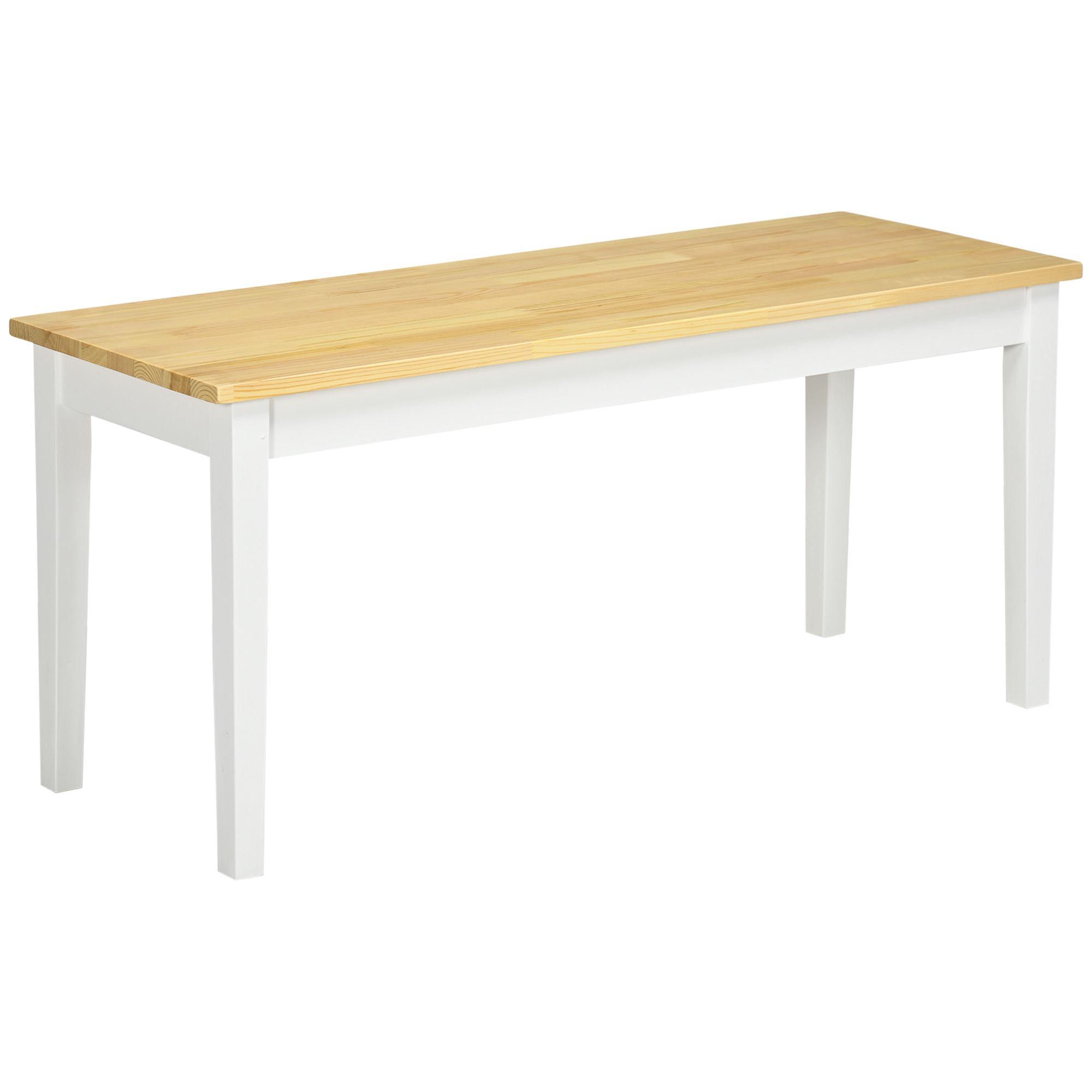 102 cm Wood Dining Bench for 2 People, Wooden Bench for Kitchen, Dining Room, Entryway, NaturalÂ WoodÂ Effect
