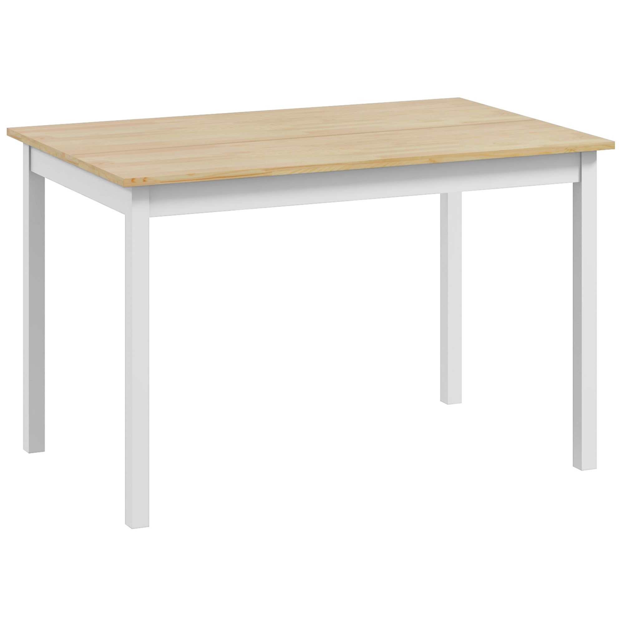 120 x 75cm Dining Table, Farmhouse Dining Room Table with Pine Wood Frame, Space Saving Kitchen Table, Natural