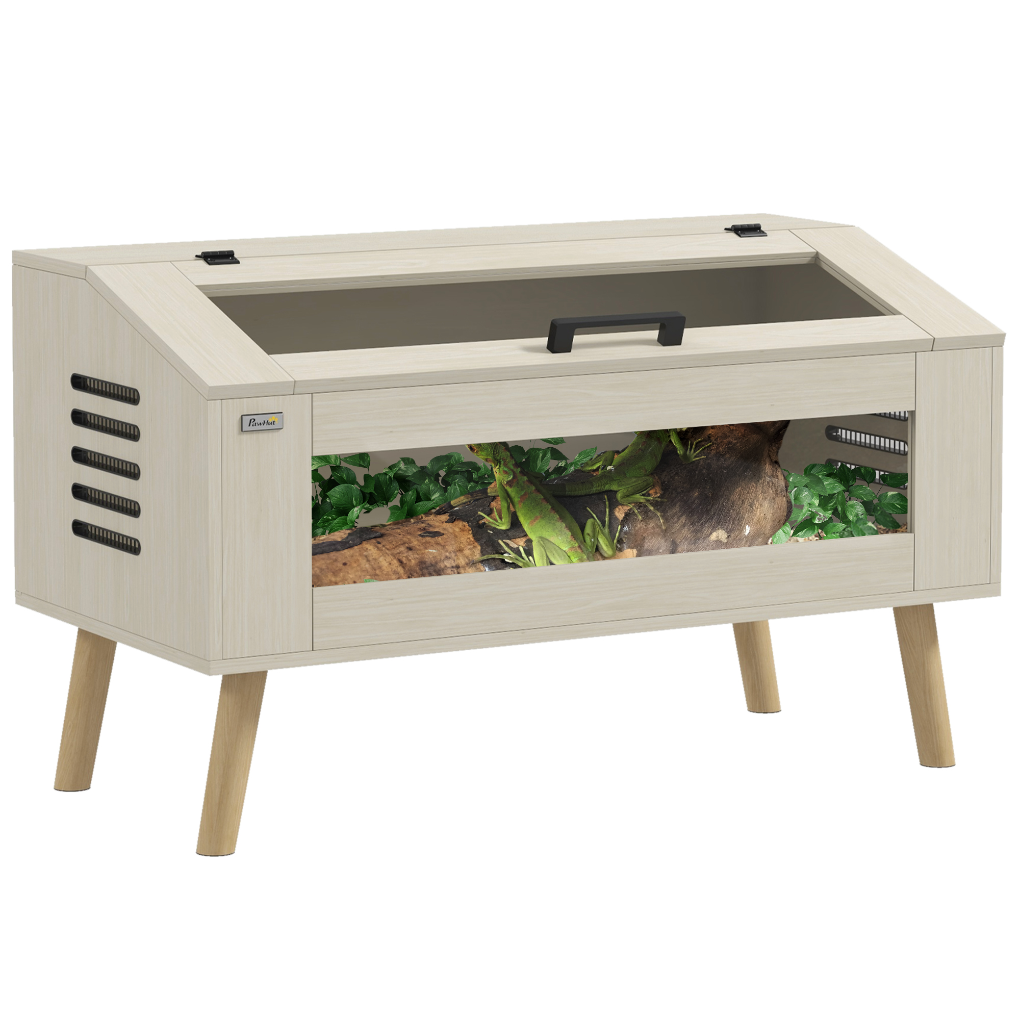 Shelley 140L Vivarium for Snakes Lizards Horned Frogs with Tempered Glass Windows - Oak