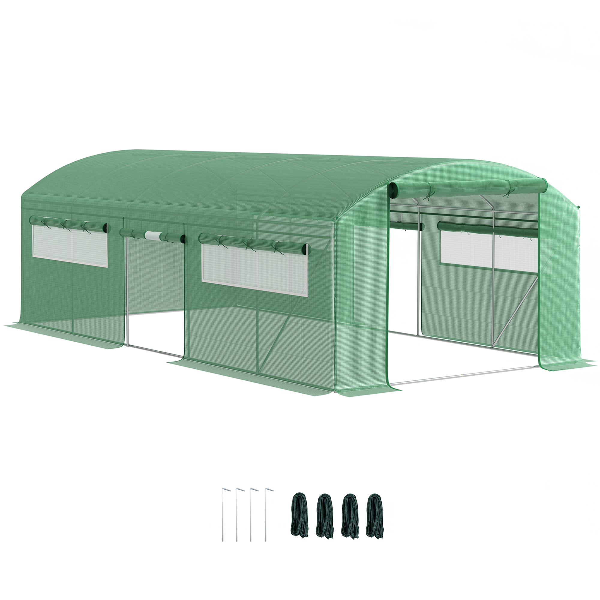 SUNVISTA 19 x 9.8ft Walk-In Polytunnel Greenhouse - Green