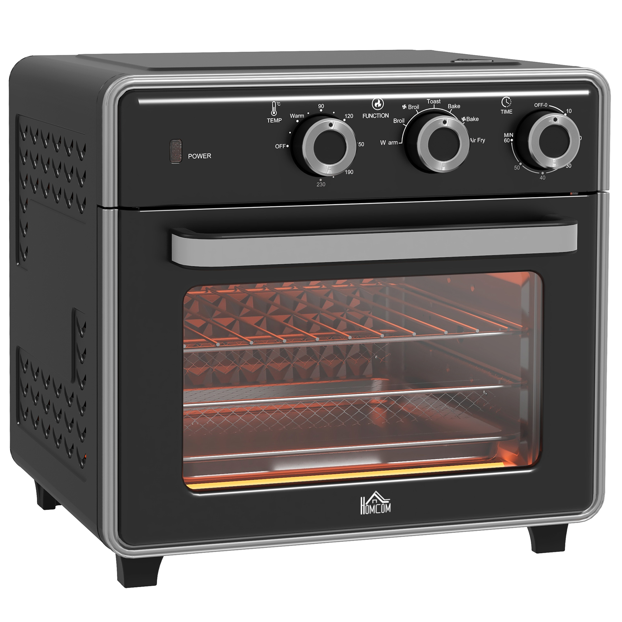 Air Fryer Oven, 20L Mini Oven, Countertop Convection Oven with Adjustable Temp and Timer, Oil-Less Cooking, 1400W