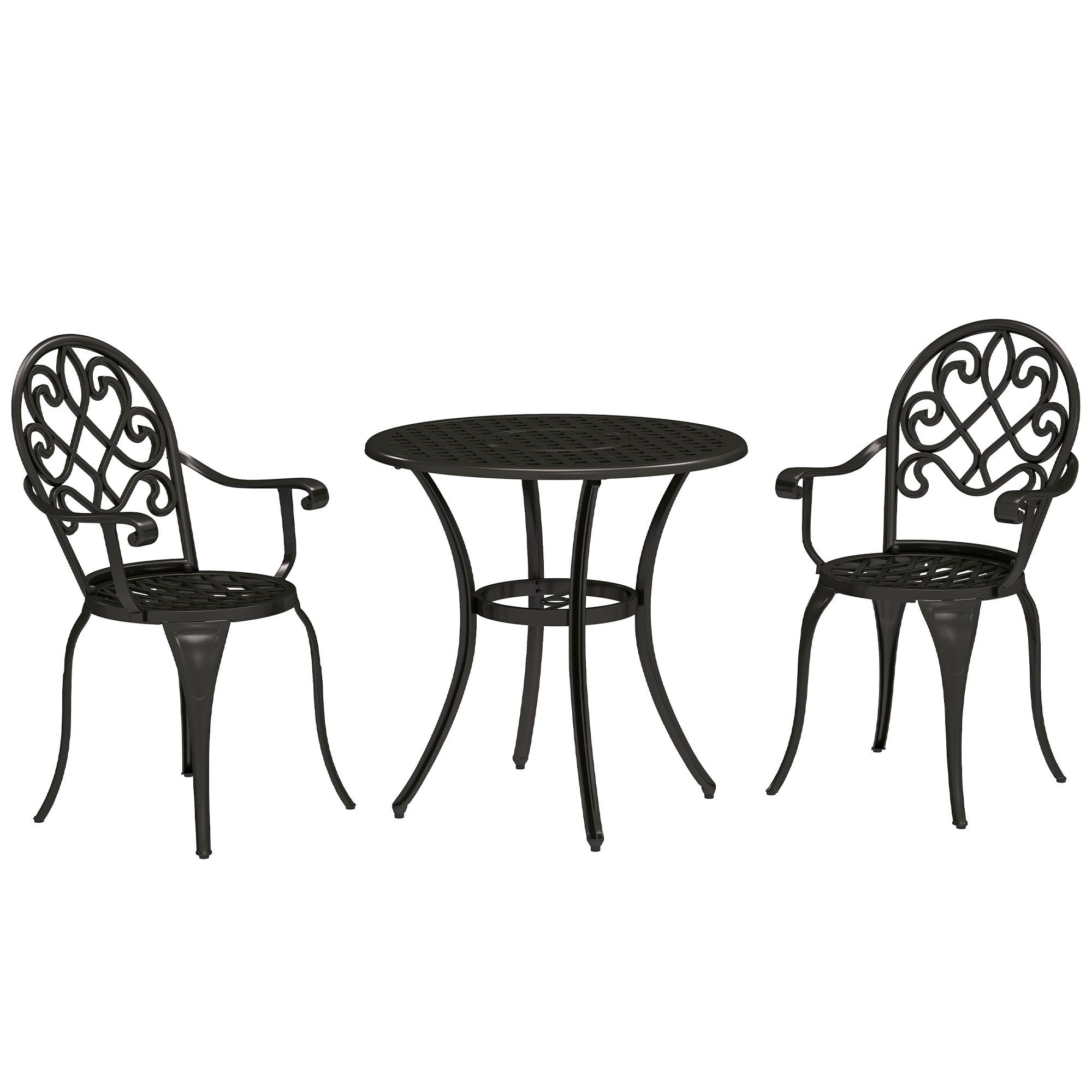 SUNVISTA Three-Piece Elegant Aluminium Garden Set - Black