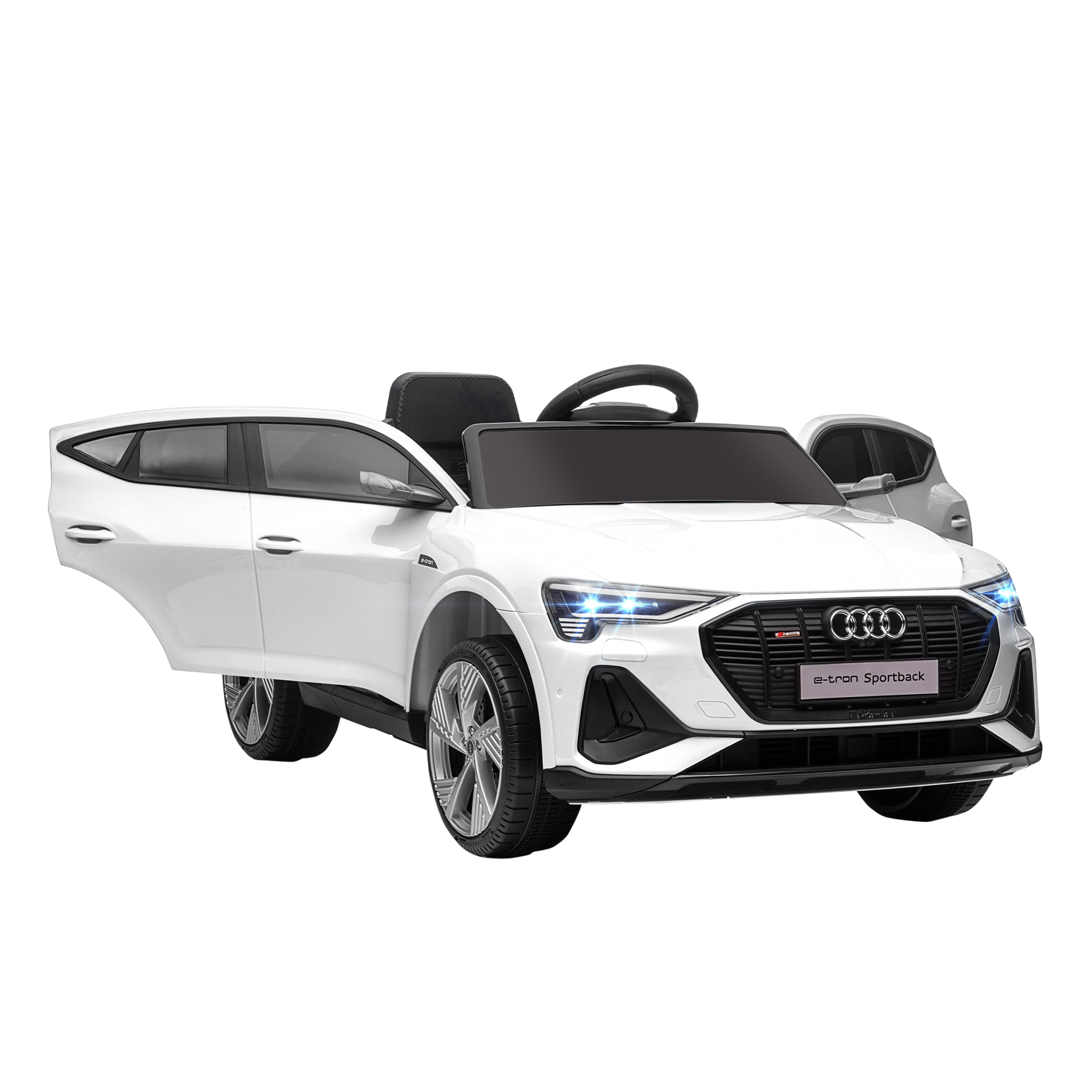 12V Kids Electric Ride On Car with Remote Control, Lights, Music, Horn - White