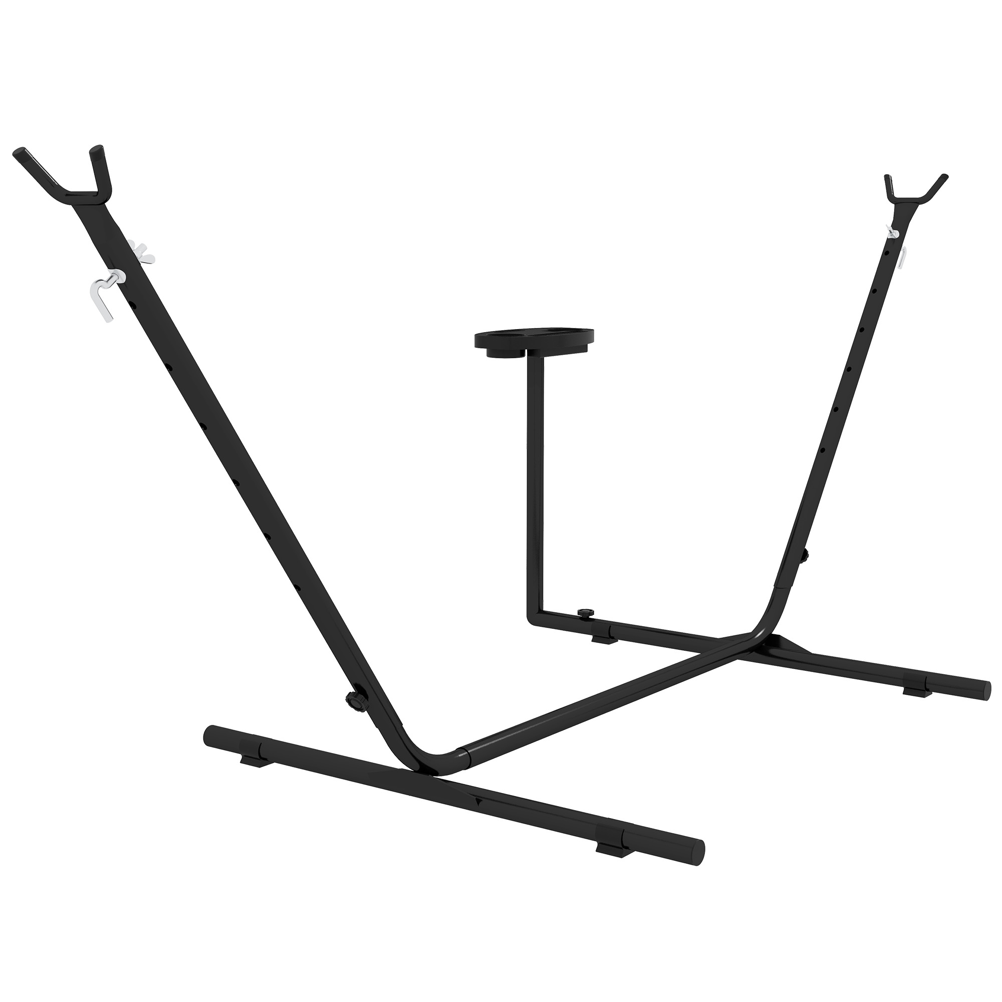 9.4ft Hammock Stand with Side Tray Stand, Steel Frame Hammock Net Stand, for String-style, Brazilian-style, Flat-style, Rope-style