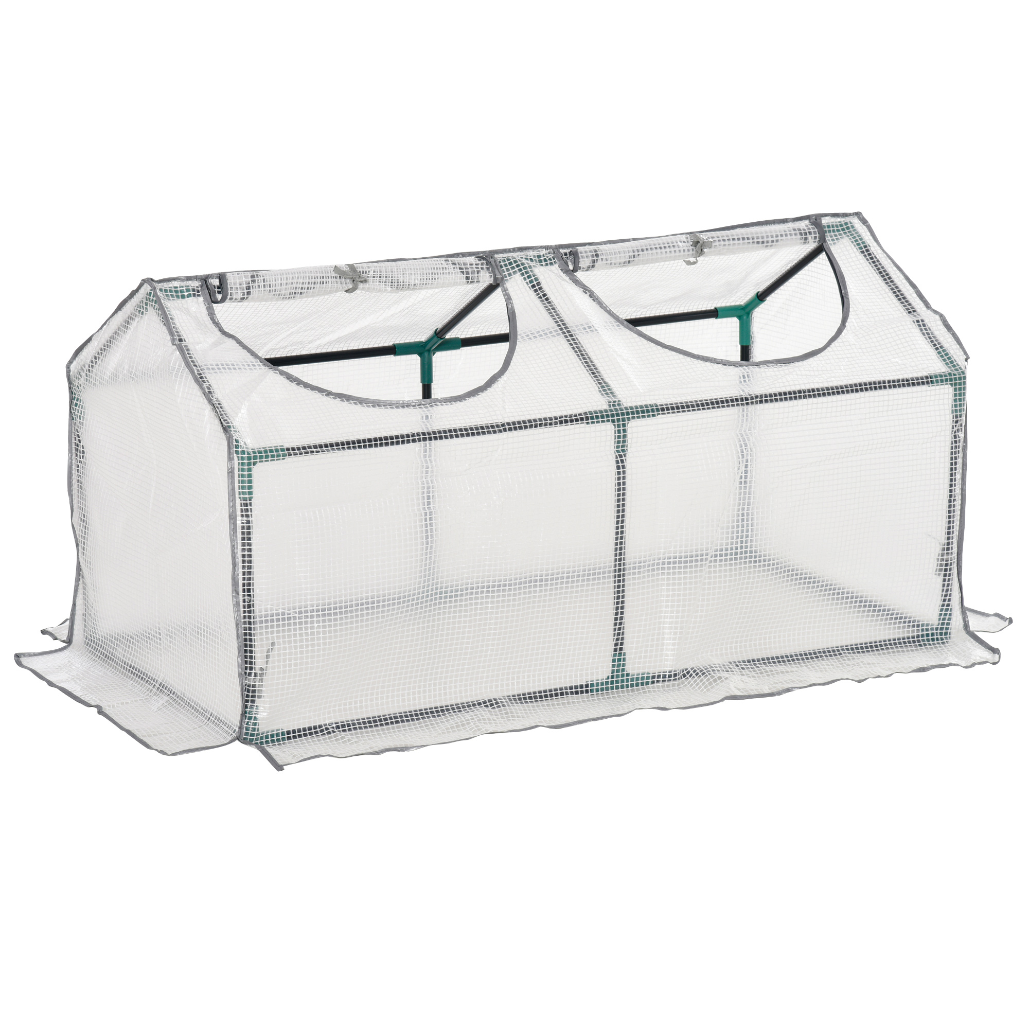 Mini Greenhouse Portable Flower Planter Tomato Vegetable House for Garden Backyard with Zipper 120 x 60 x 60 cm, White