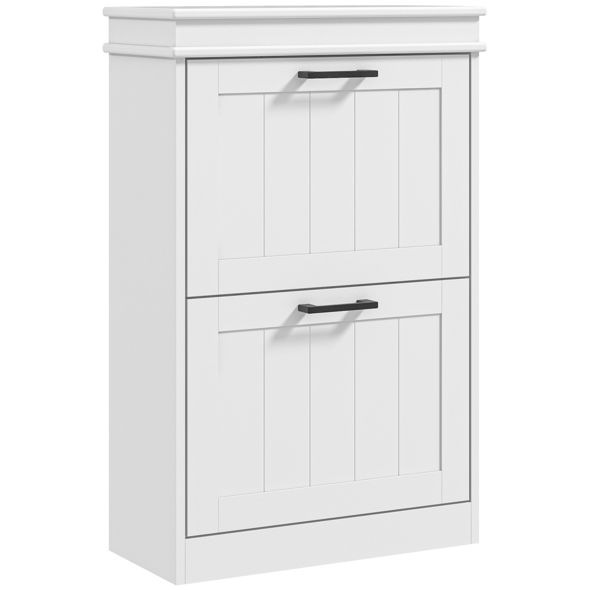 CABINA 2 Drawer Minimalistic Shoe Storage Cabinet for 10 Shoes - White