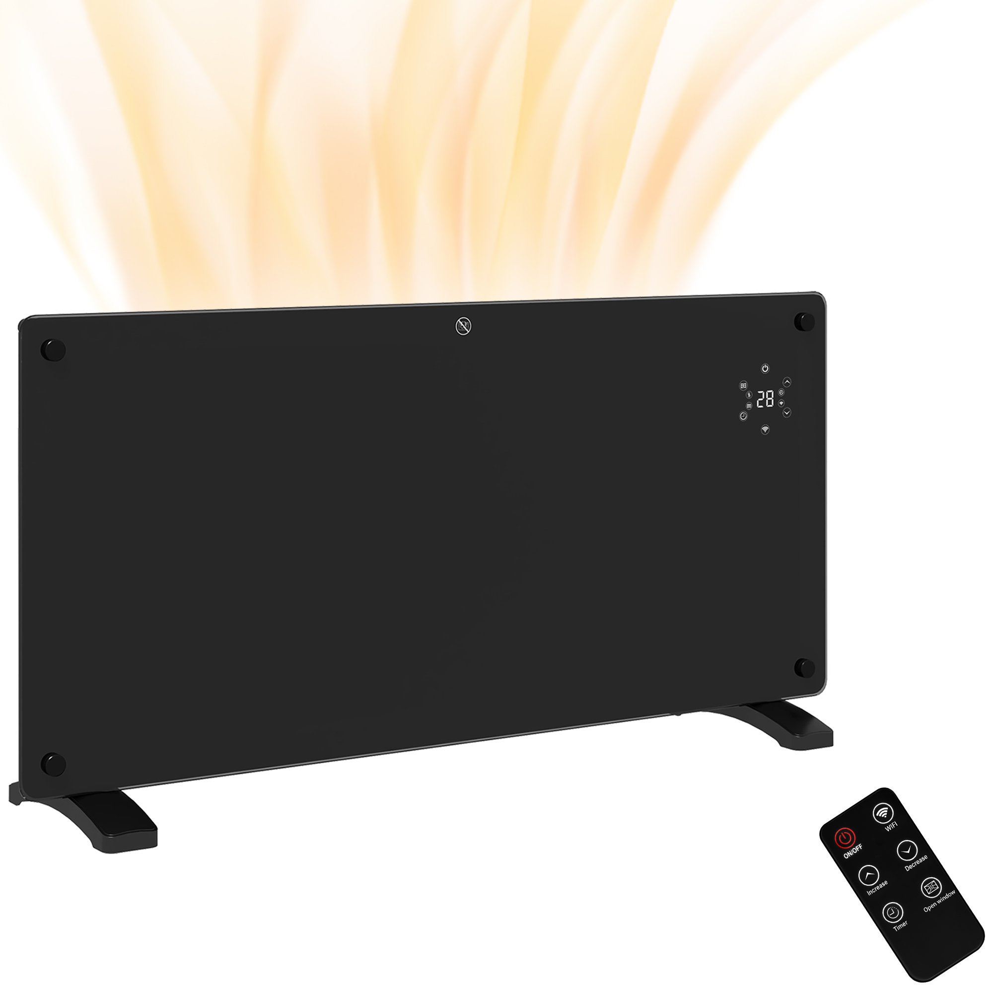 Heater - 2000W Wifi Panel Heater Black 87cm