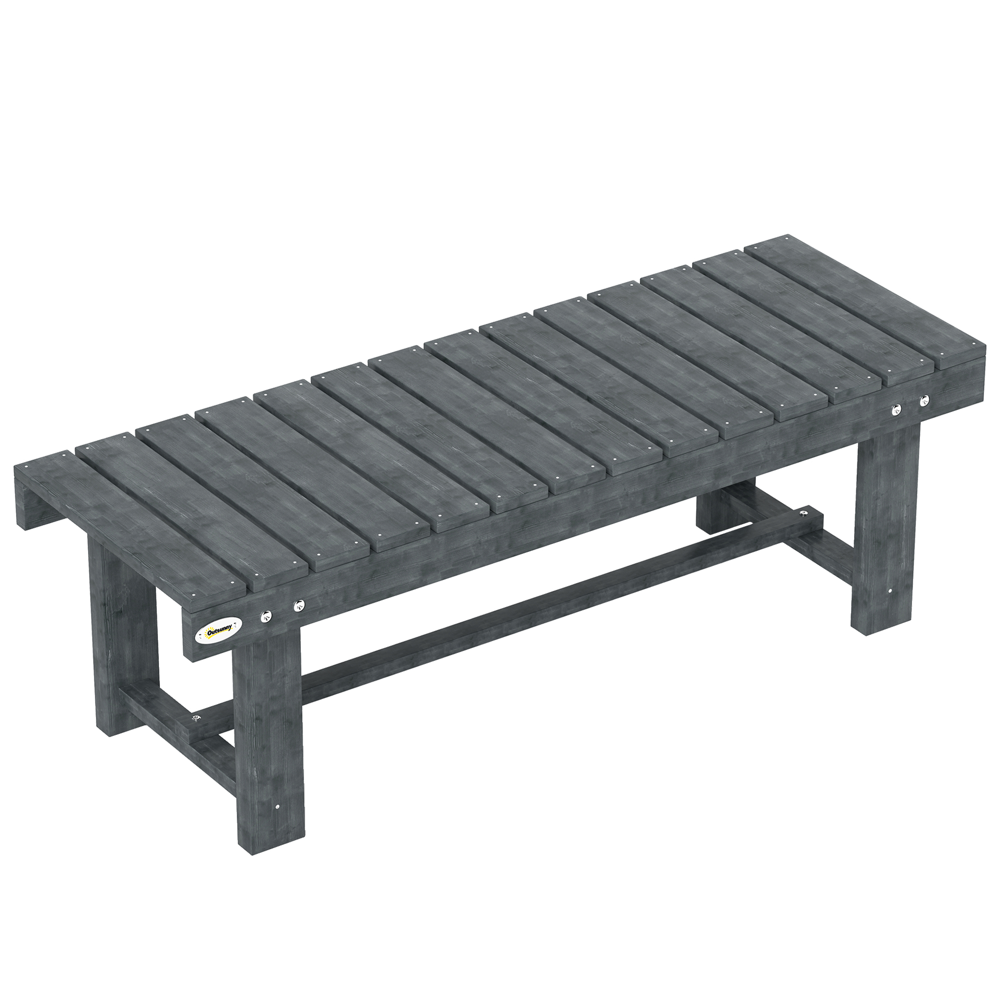 SUNVISTA 2-Seater Garden Wooden Bench, Grey