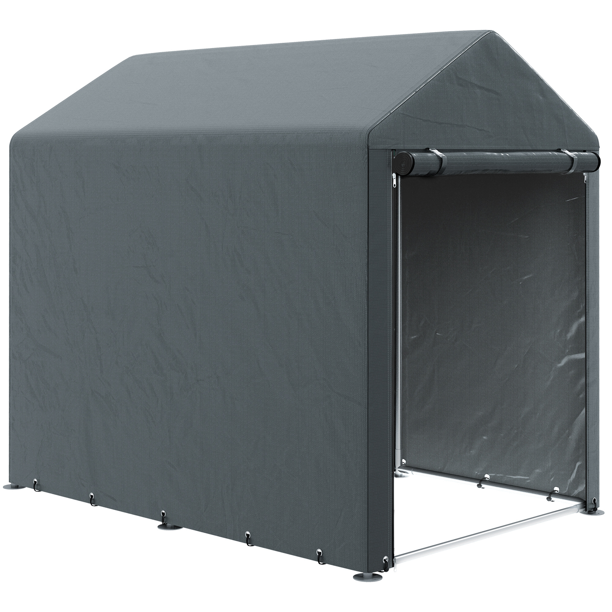 Jones 1.2 x 1.8m Portable Garden Motorcycle Storage Shed Tent - Dark Grey