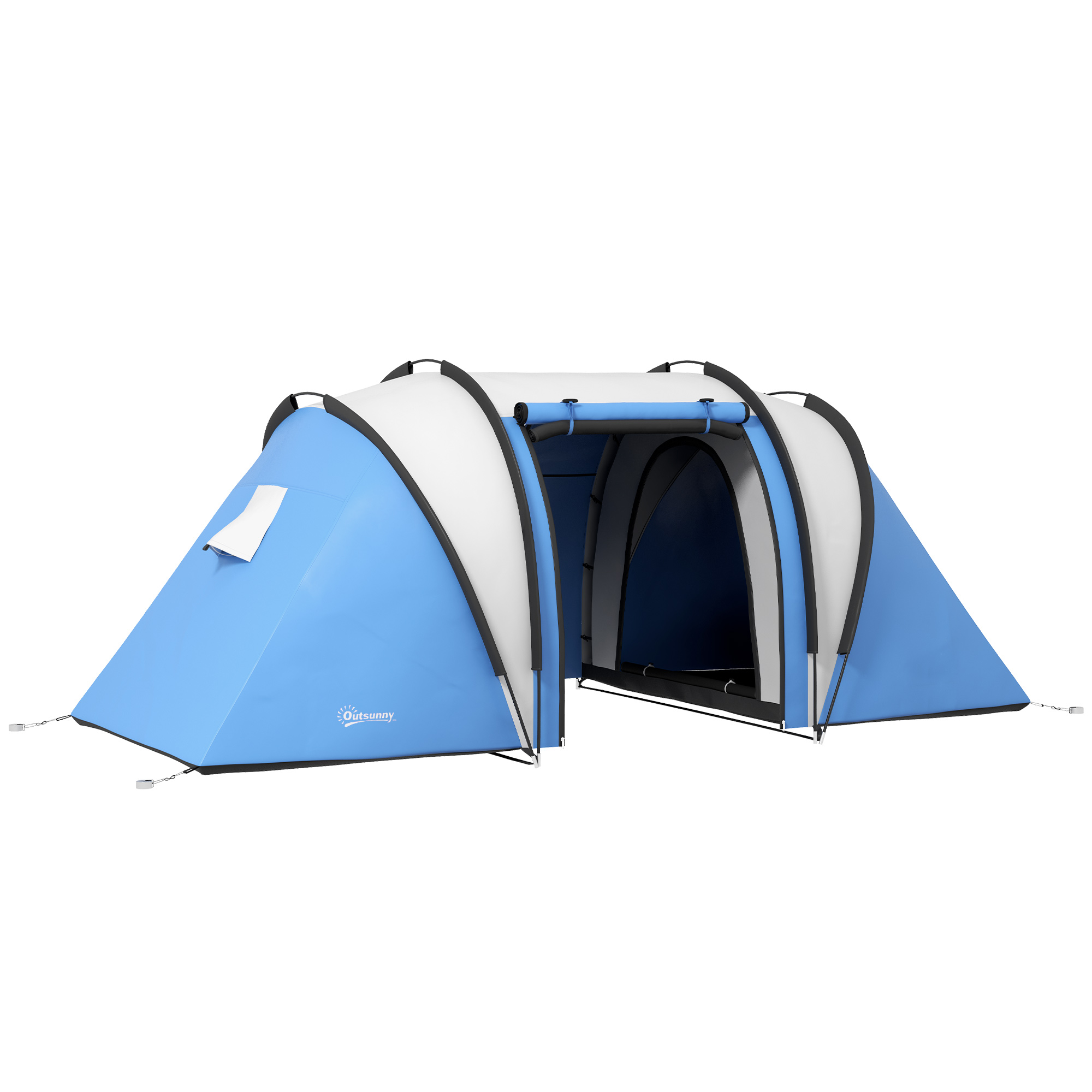Jones Waterproof Camping Tent for Family 2 Bedrooms Living Area - Blue
