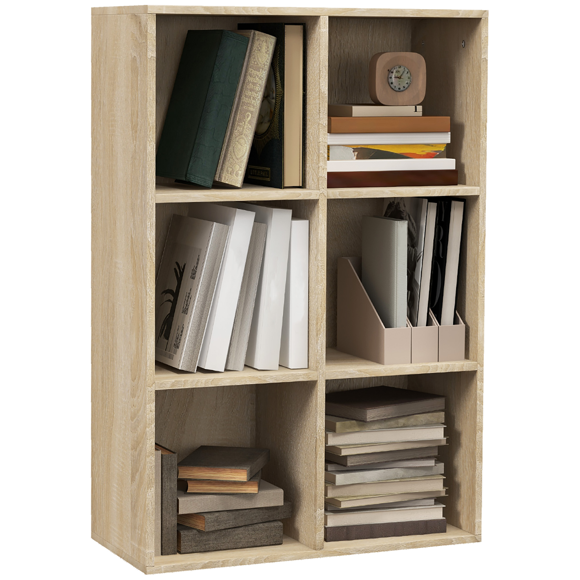 Scott Six-Cube Bookcase - Oak Wood Effect