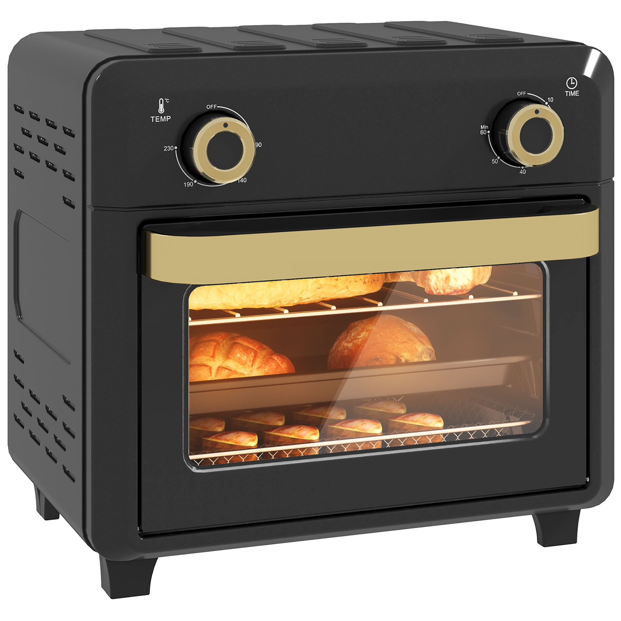 Oven Grill - 10L Air Fryer Oven 1000W Black 32cm