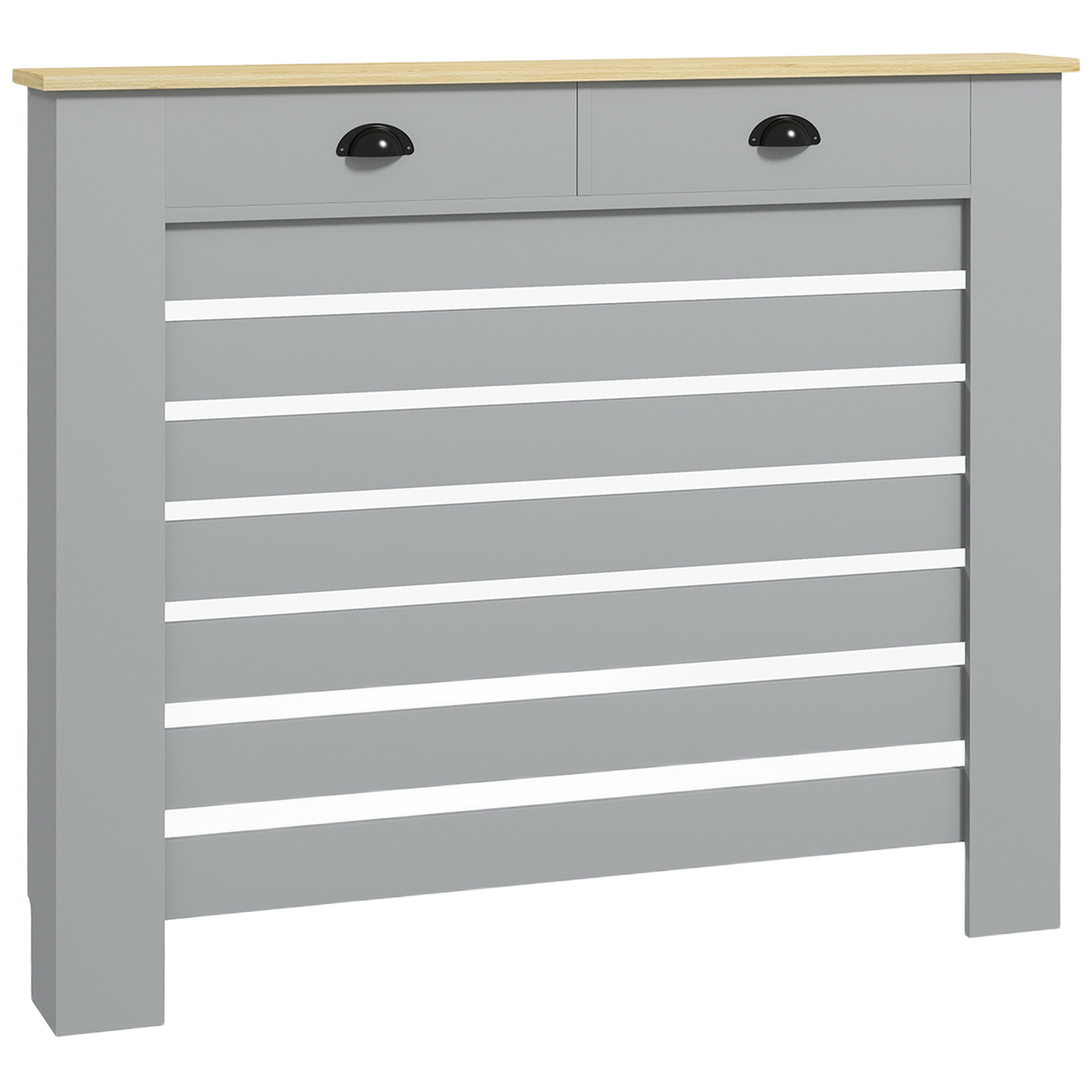 HERON 95.5H x 111Wcm Radiator Cover, with Drawer - Grey