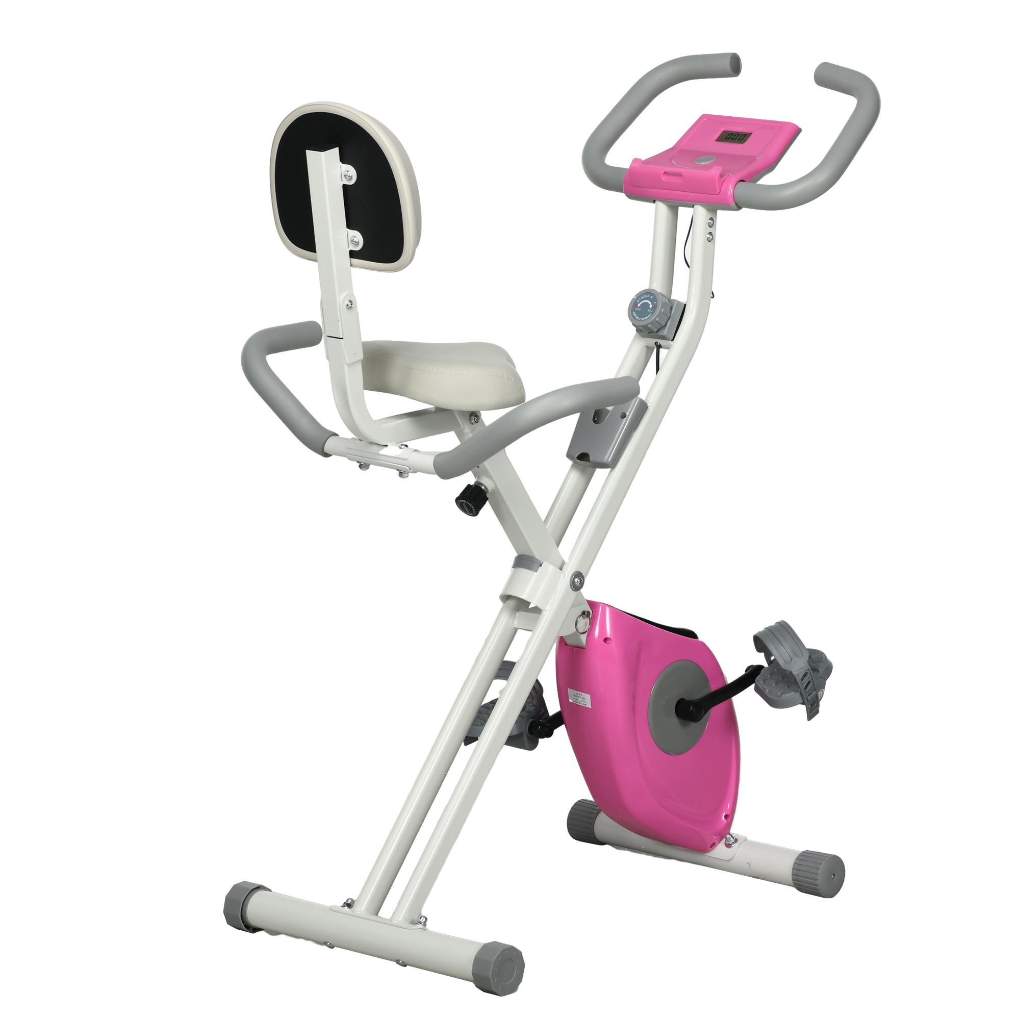 Scott Folding Exercise Bike with Backrest Upright Adjustable - White