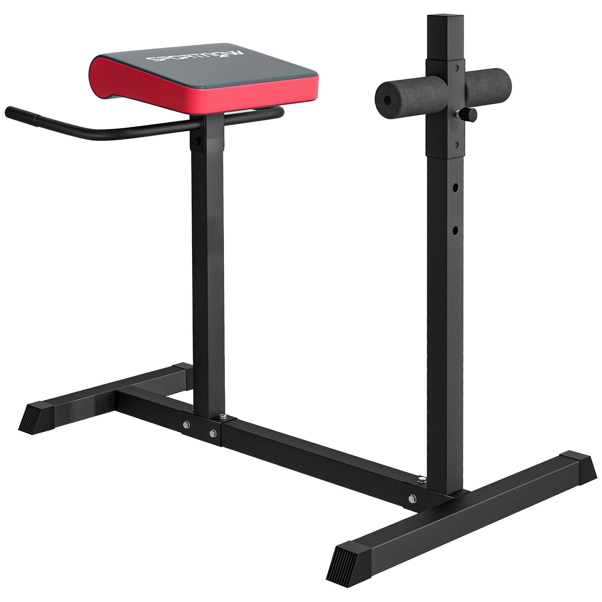 McAlpin Roman Chair for Back Extension with Adjustable Leg Roller - Black
