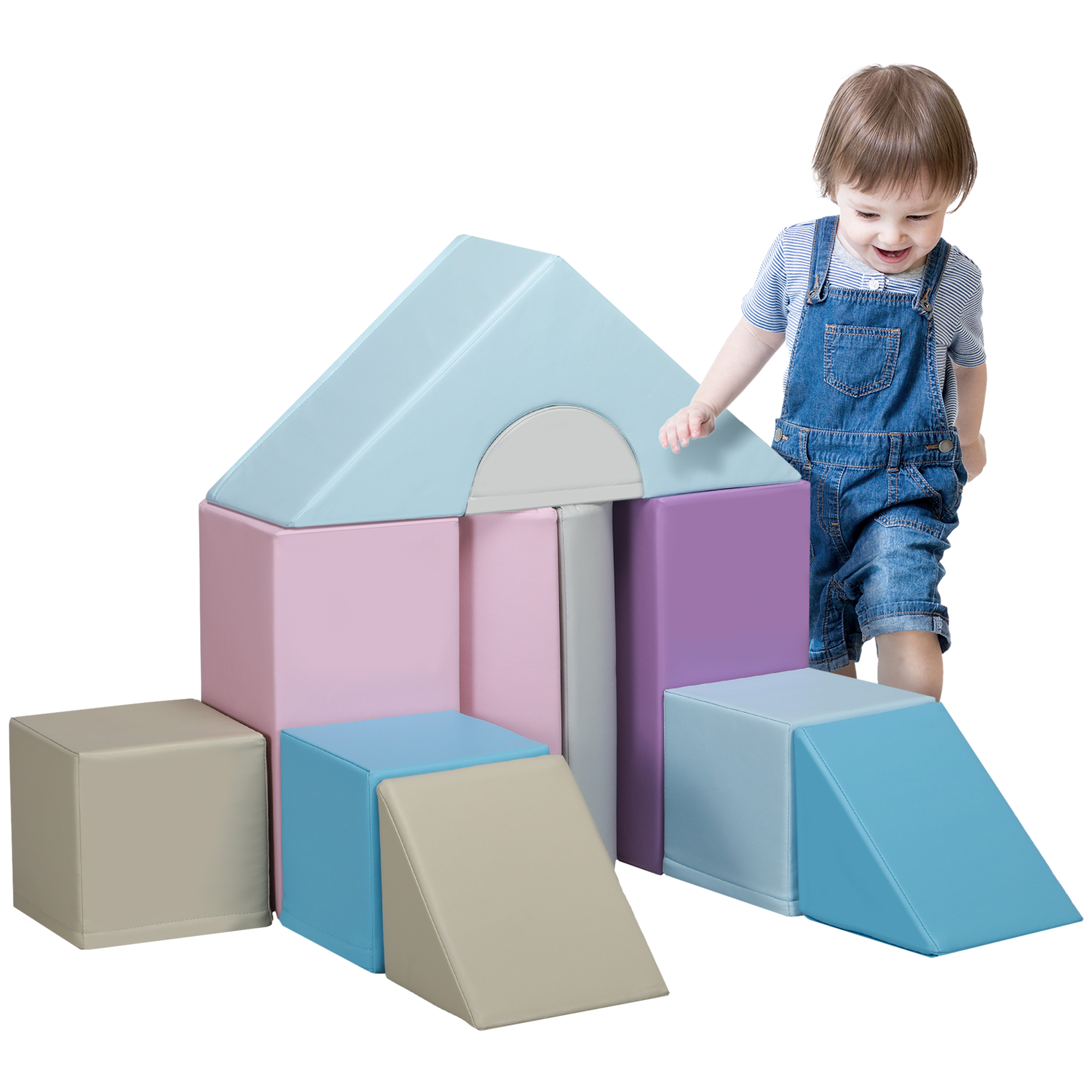 Kids Toys - 11-Piece Soft Play Equipment Set Blue 25cm