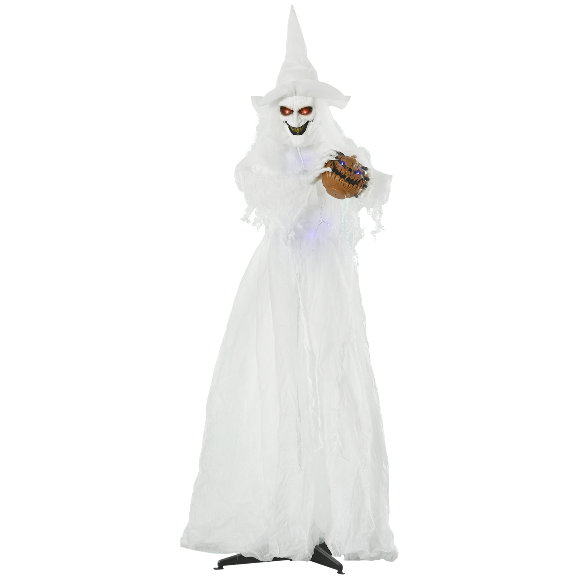 Yangon 72" Animated Halloween White Witch Skeleton Decoration