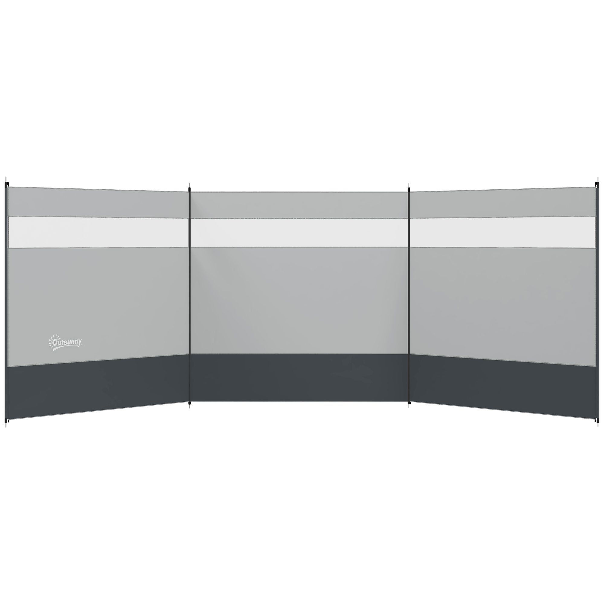 Jones Camping Windbreaker with Clear Windows 440 x 140cm - Grey