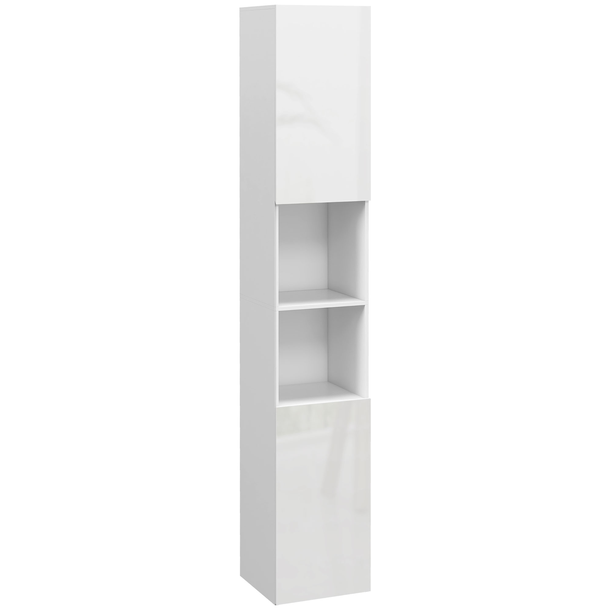 KANSAS Multi-Storage Slim Bathroom Cabinet - High Gloss White