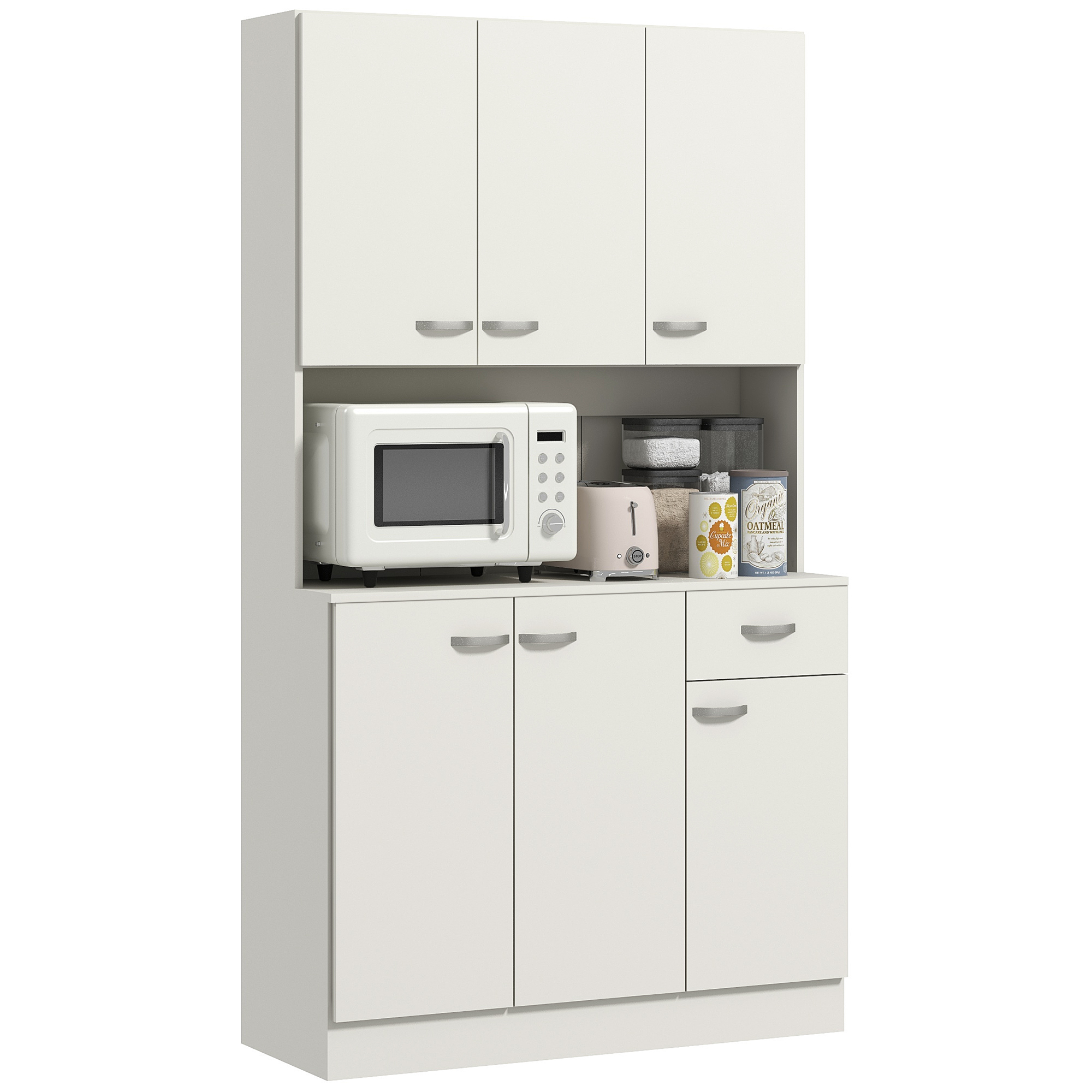 HERON Freestanding Kitchen Pantry Storage Cabinet - White