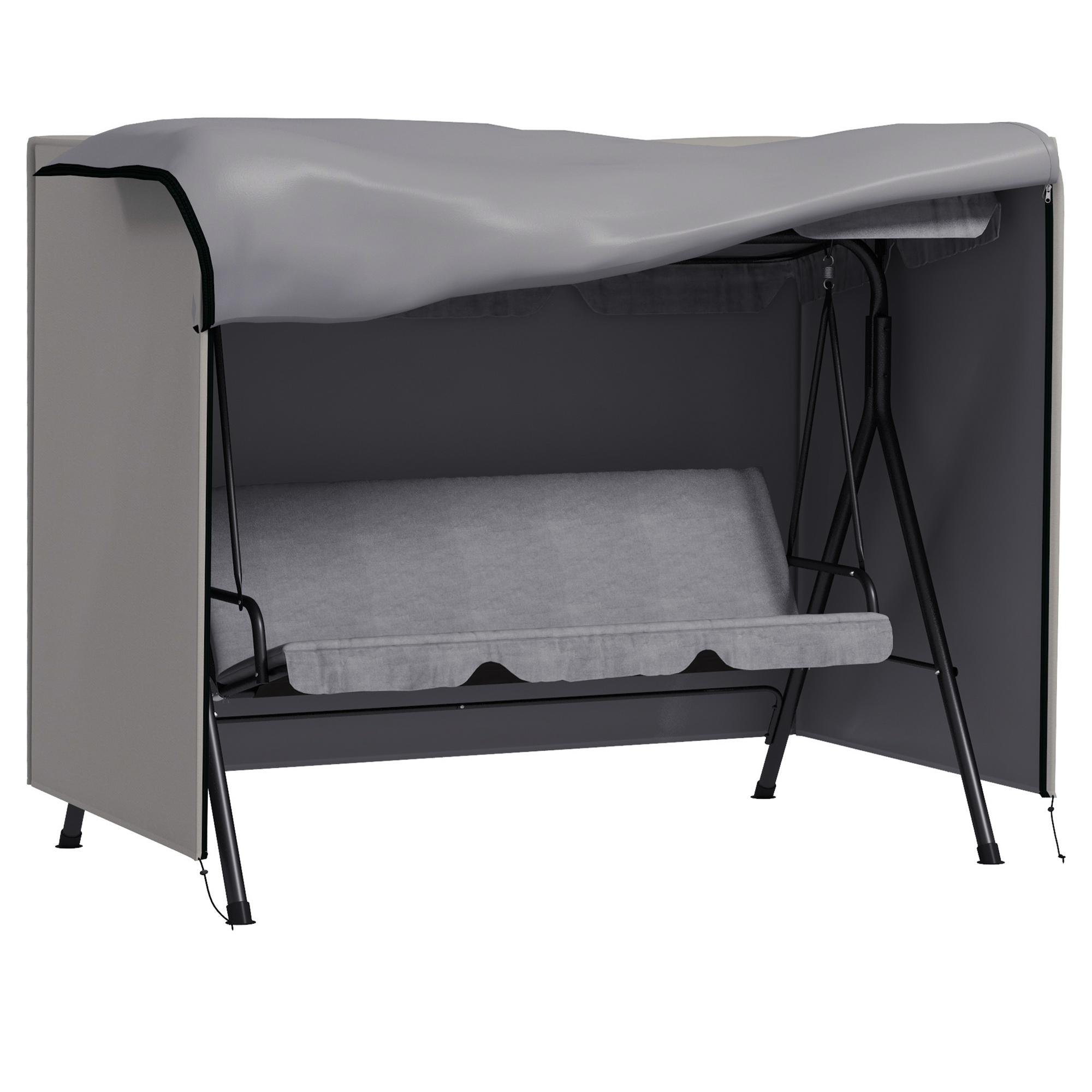 Garden Furniture Cover - 3-Seater Swing Chair Cover 205x124cm Grey 205cm