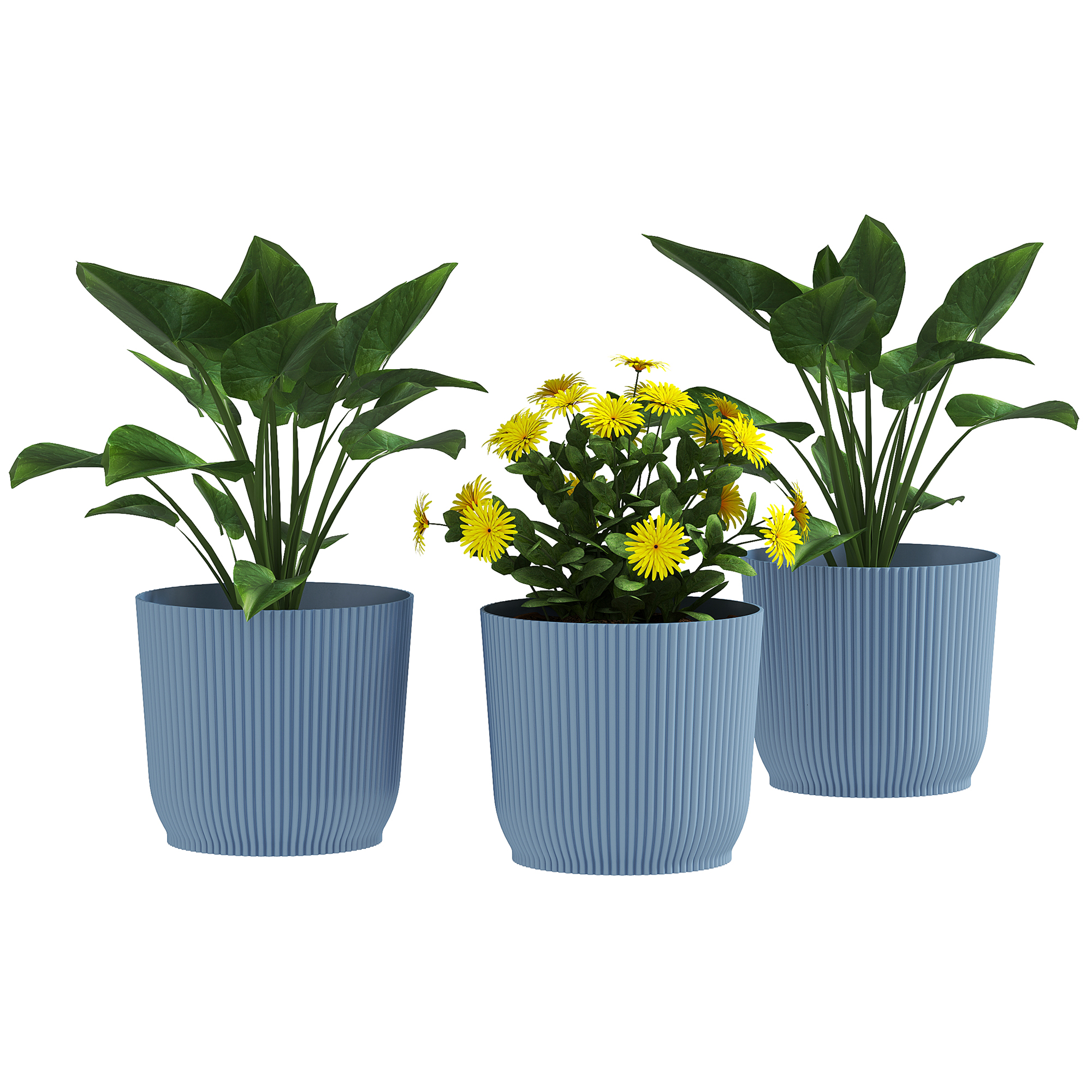 SUNVISTA Set of Three Ð¤22cm Planters - Blue