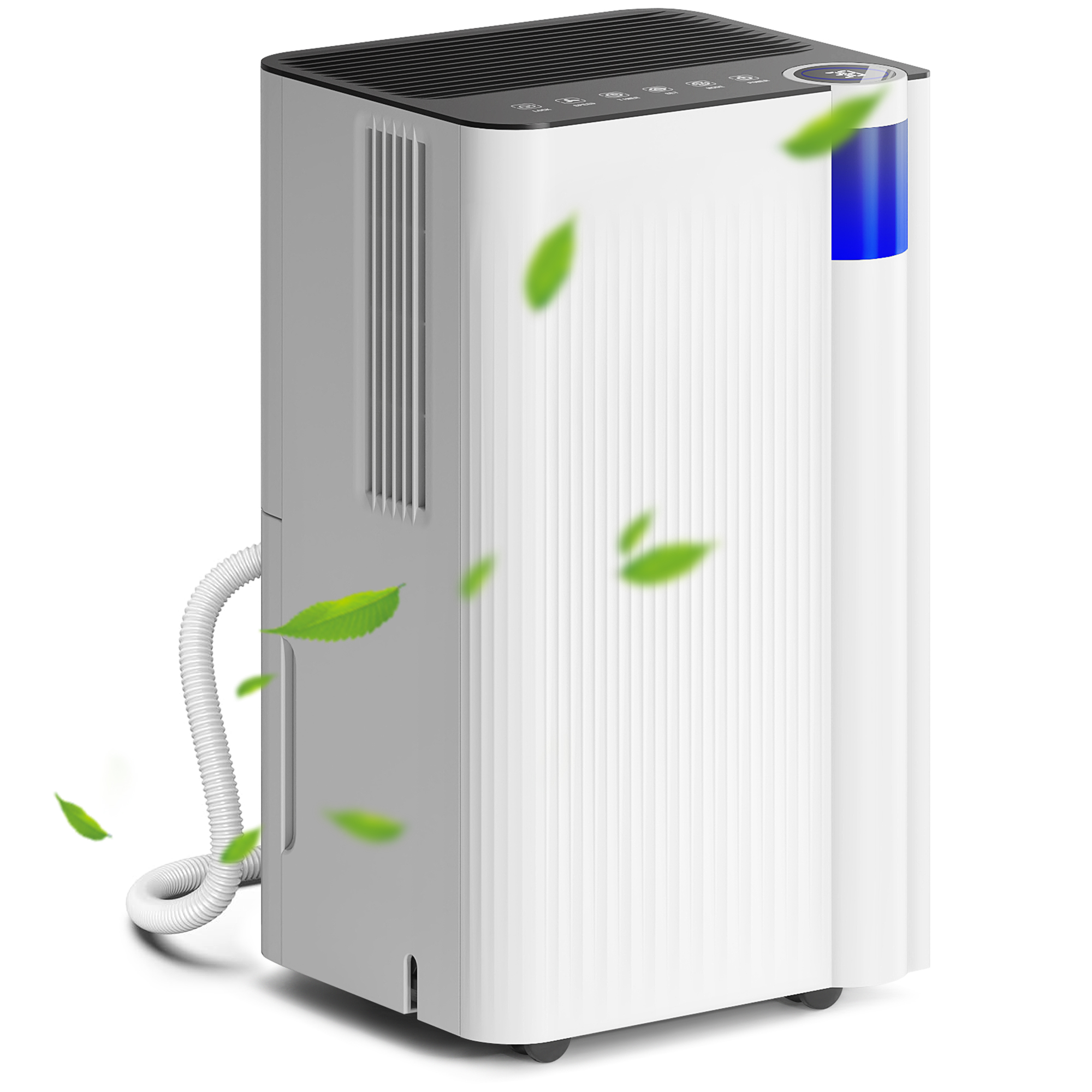 HERON 12L/Day Dehumidifier with Continuous Drainage, Digital Humidity Display, Filter, Auto Defrost, Children Lock, Laundry Drying