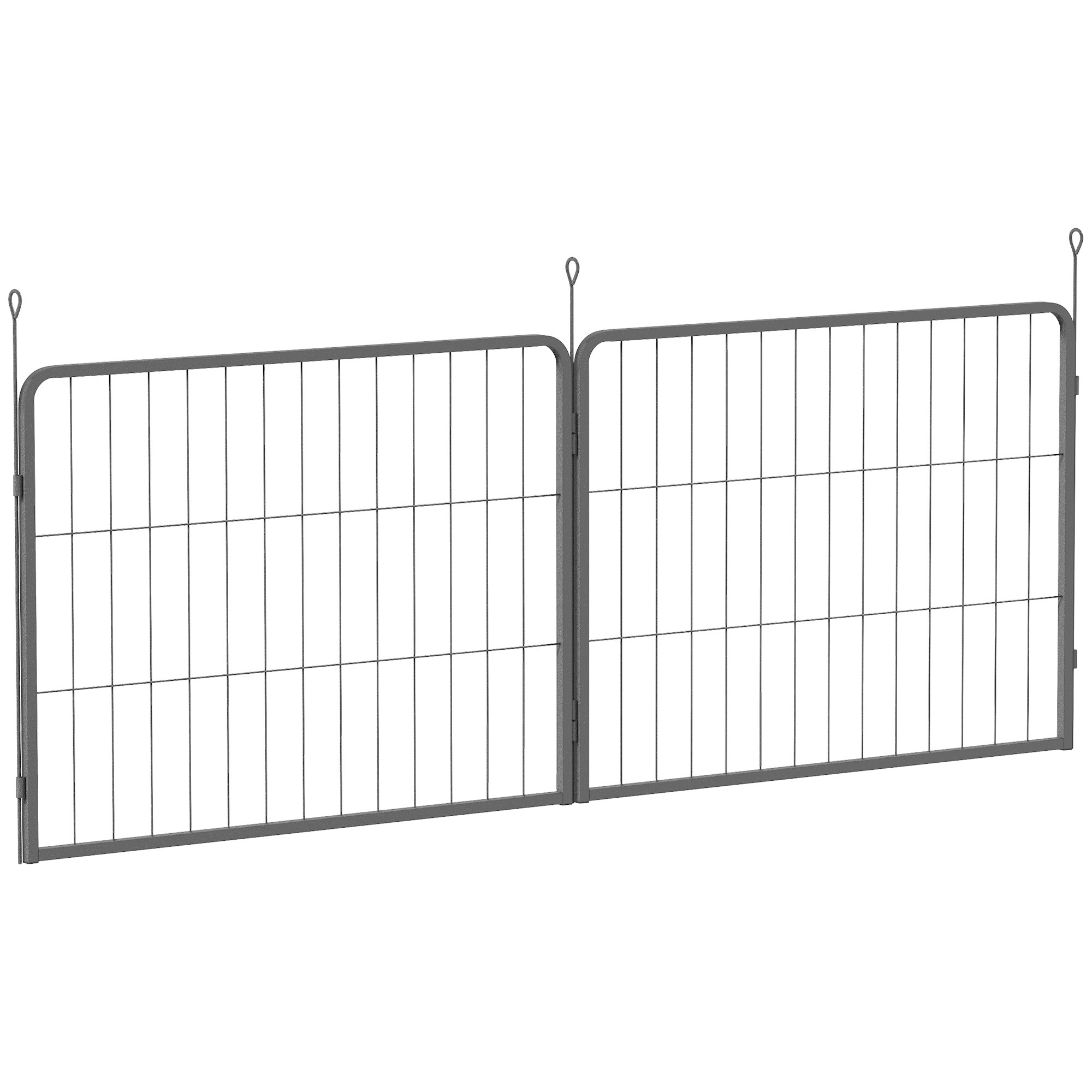 PAWSTER 2 Piece Dog Pen Expansion Pack for 60cm High Pet Playpen with 3 Stakes, for Small Dogs