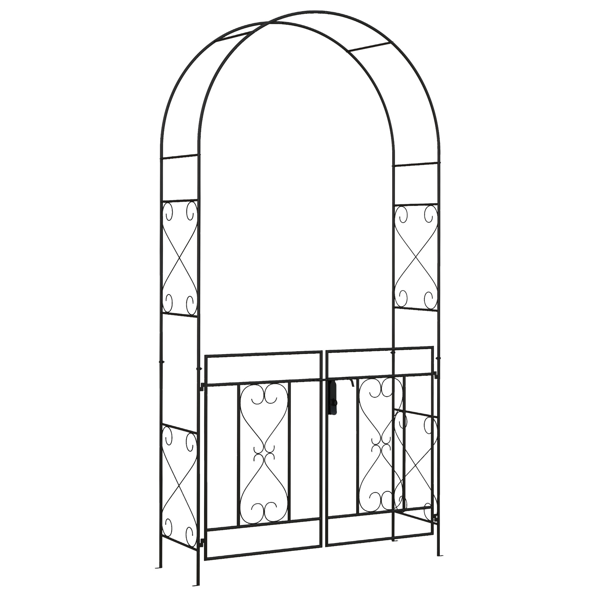 SUNVISTA Decorative Garden Arch, with Gate - Black