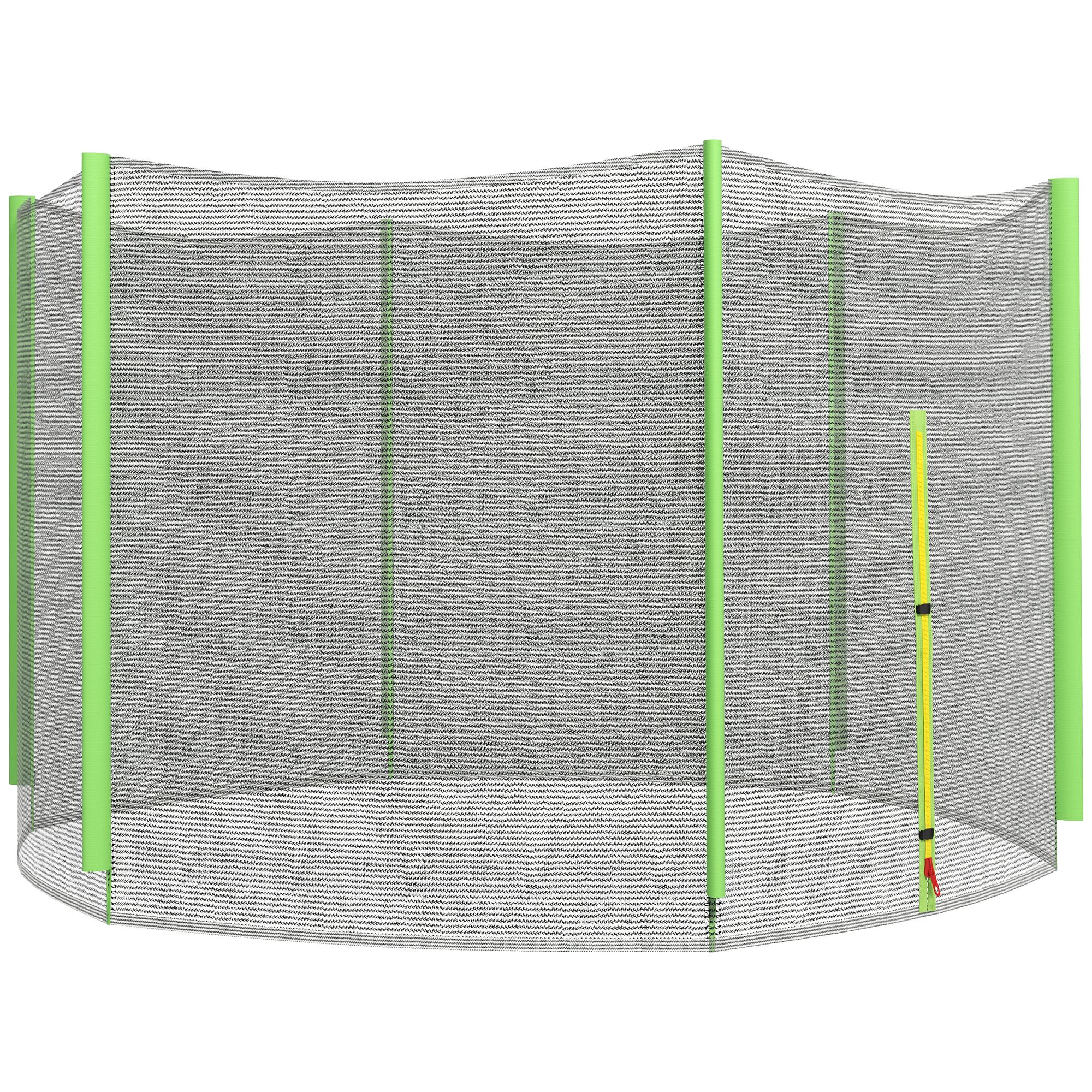 SPORTEDGE 10ft Trampoline Net Replacement with Zip & 6 Plastic Pole Covers, Weather-Resistant, Green