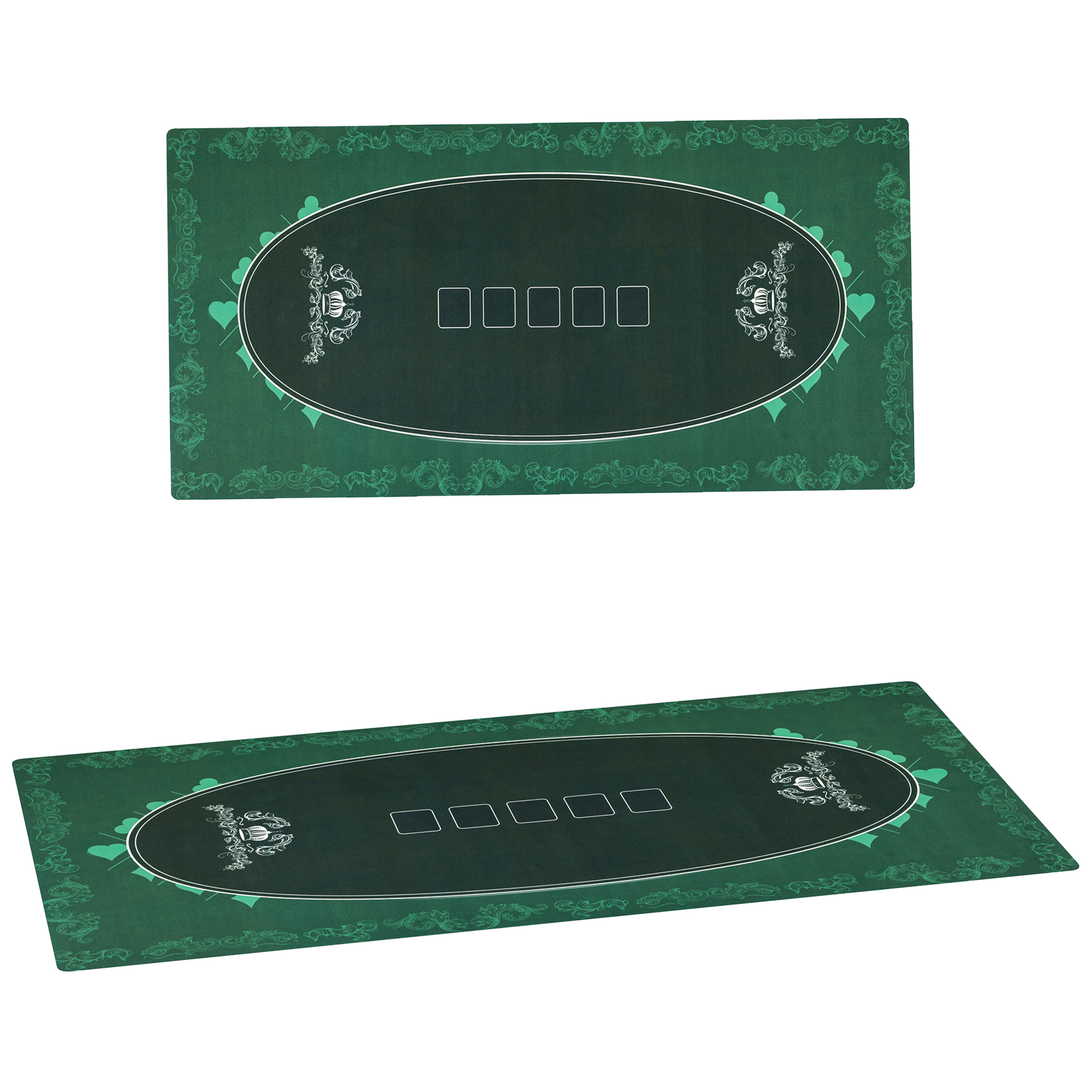 SPORTEDGE 239.3 x 115.5 cm Professional Texas Hold'em Poker Mat 12 Player Water-Resistant Poker Table Top, Green