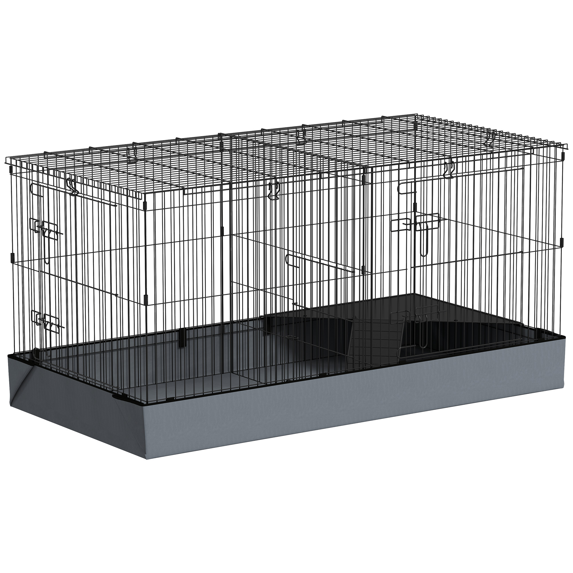 PAWSTER 2 in 1 Guinea Pig Cage, Rabbit Cage Pet Playpen with 2 Separate Area, Waterproof Oxford Fabric Floor for Hedgehogs